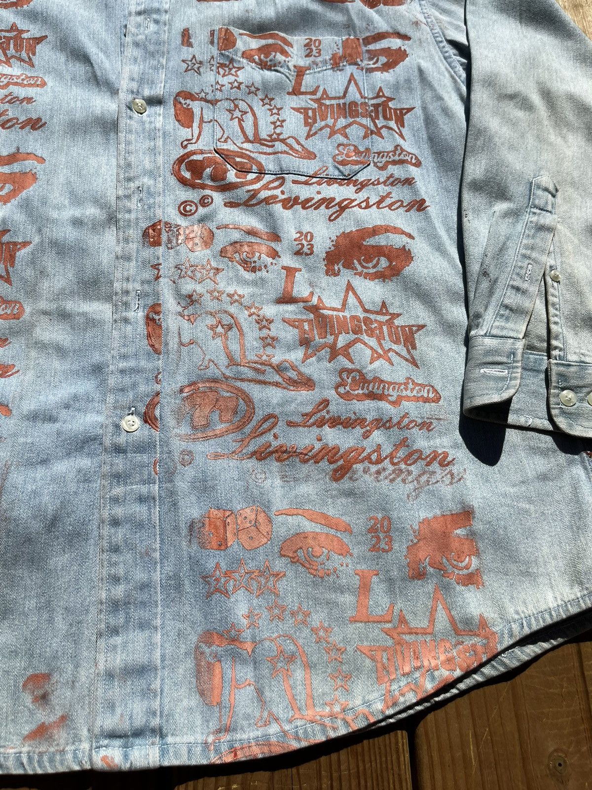 Japanese Brand Up/Cycled Denim Dead Klansman/Pornstar Button Up Shirt Size US L / EU 52-54 / 3 - 7 Thumbnail