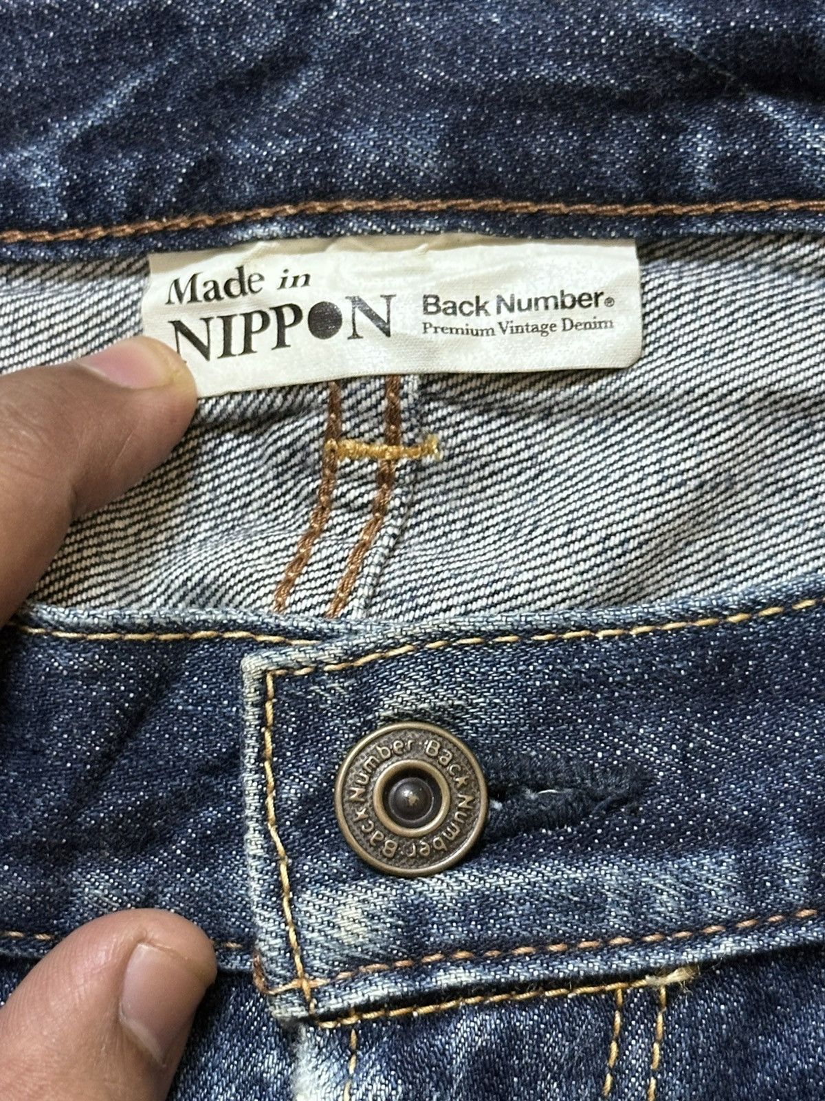 Japanese Brand Vintage Back Number Faded Whiskers Distressed Denim Size US 37 - 8 Thumbnail