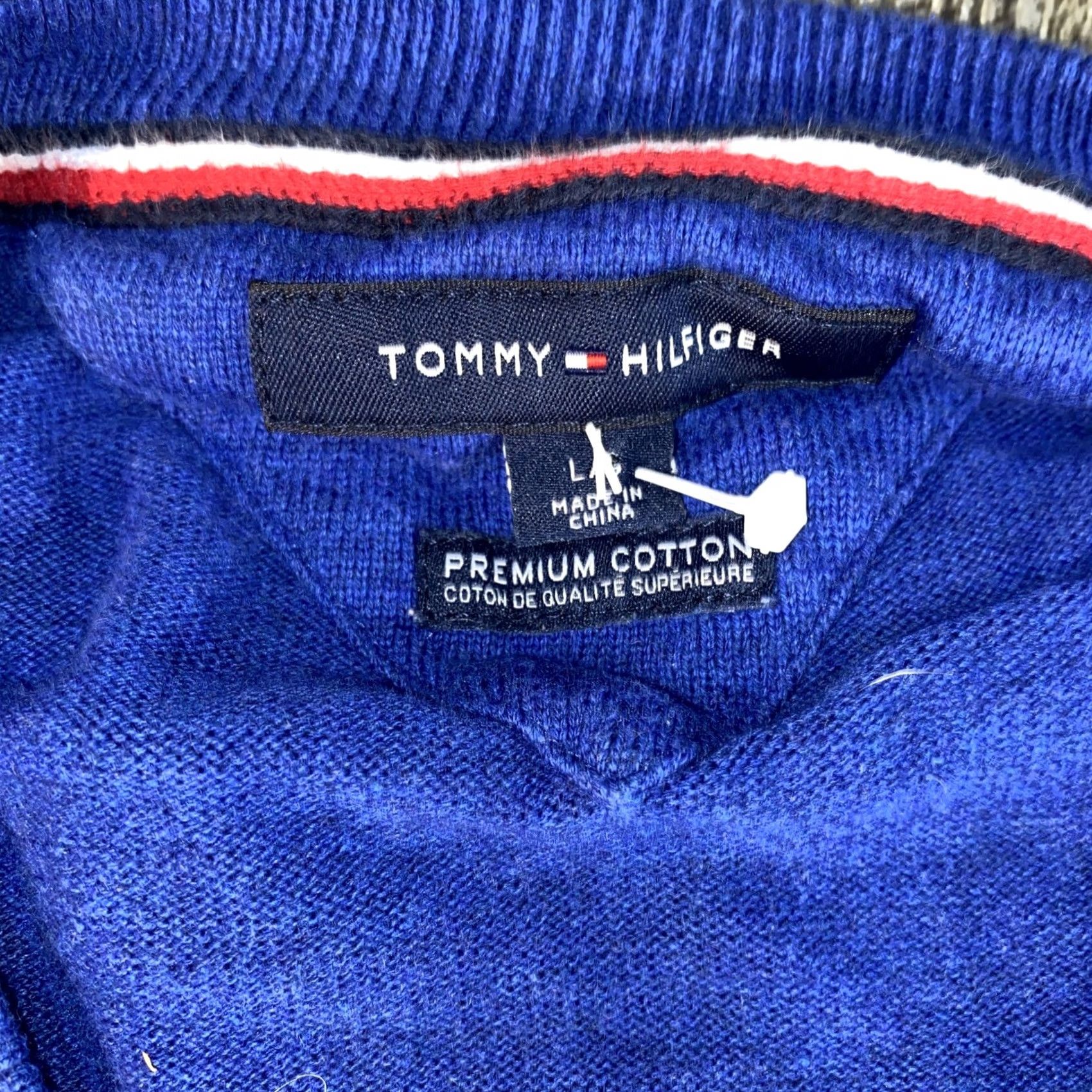 Tommy Hilfiger Tommy Hilfiger Men V-Neck Sweater Pullover Blue L Size US L / EU 52-54 / 3 - 6 Thumbnail
