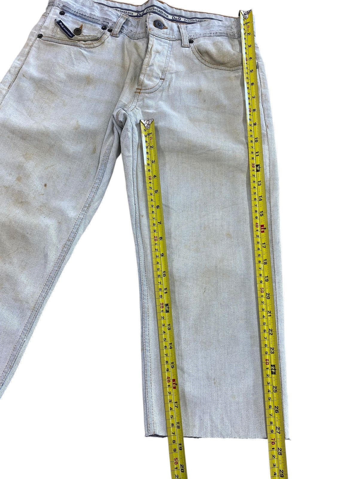Dolce & Gabbana D&G Rusty Acid Blue Wash Style Cut Off Jeans Size US 30 / EU 46 - 7 Thumbnail