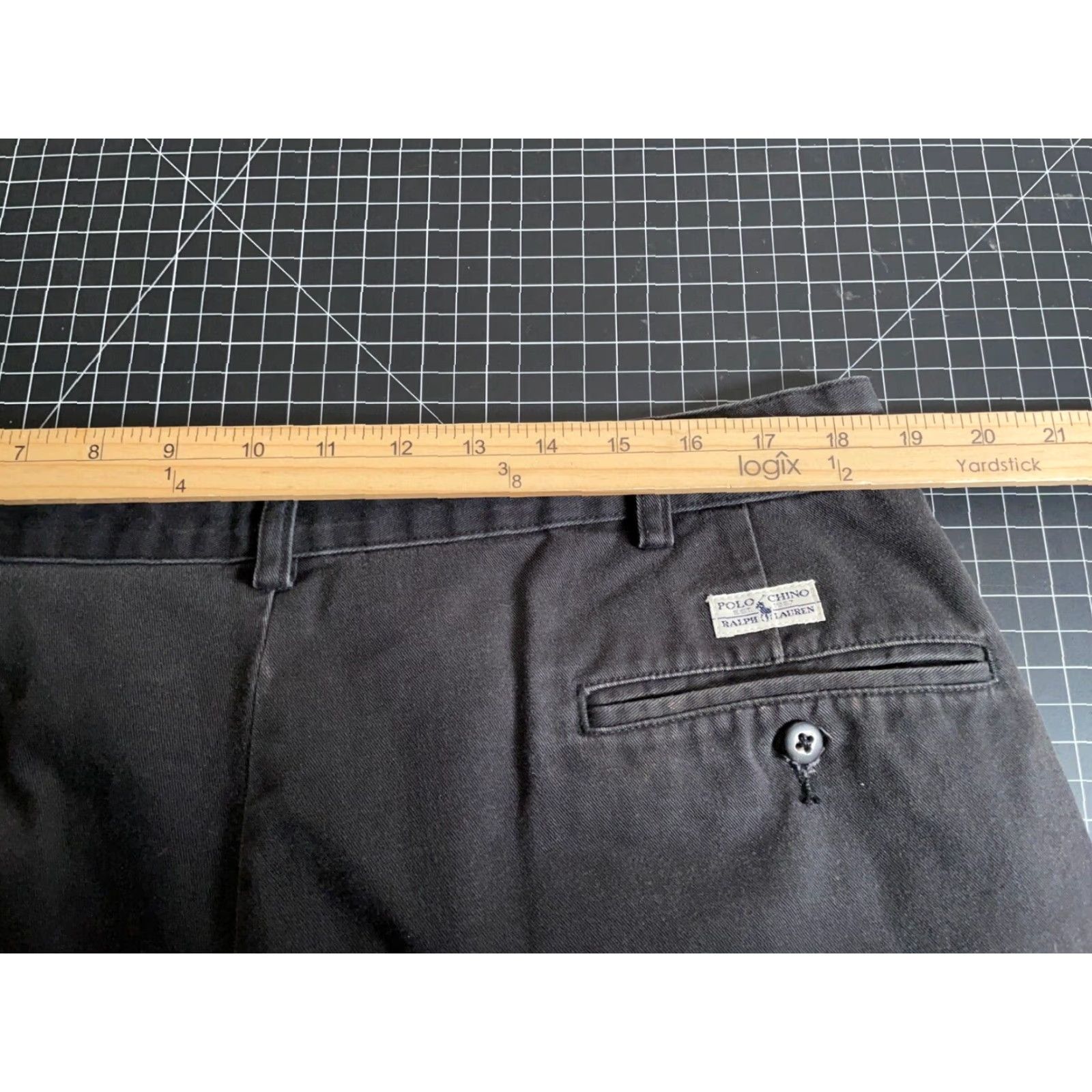 Polo Ralph Lauren VINTAGE Polo Ralph Lauren Chino Pants Men’s 38 x 32 Regular Fit Pleated Cuffed Black Cotton Preppy Size US M / EU 48-50 / 2 - 5 Thumbnail