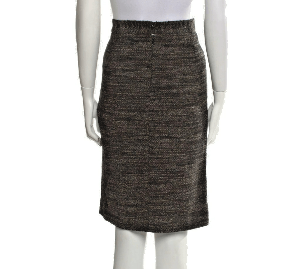 Dolce & Gabbana Dolce & Gabbana Brown Black Zip Skirt US8 IT44 Alpaca Wool Size 30" / US 8 / IT 44 - 6 Thumbnail