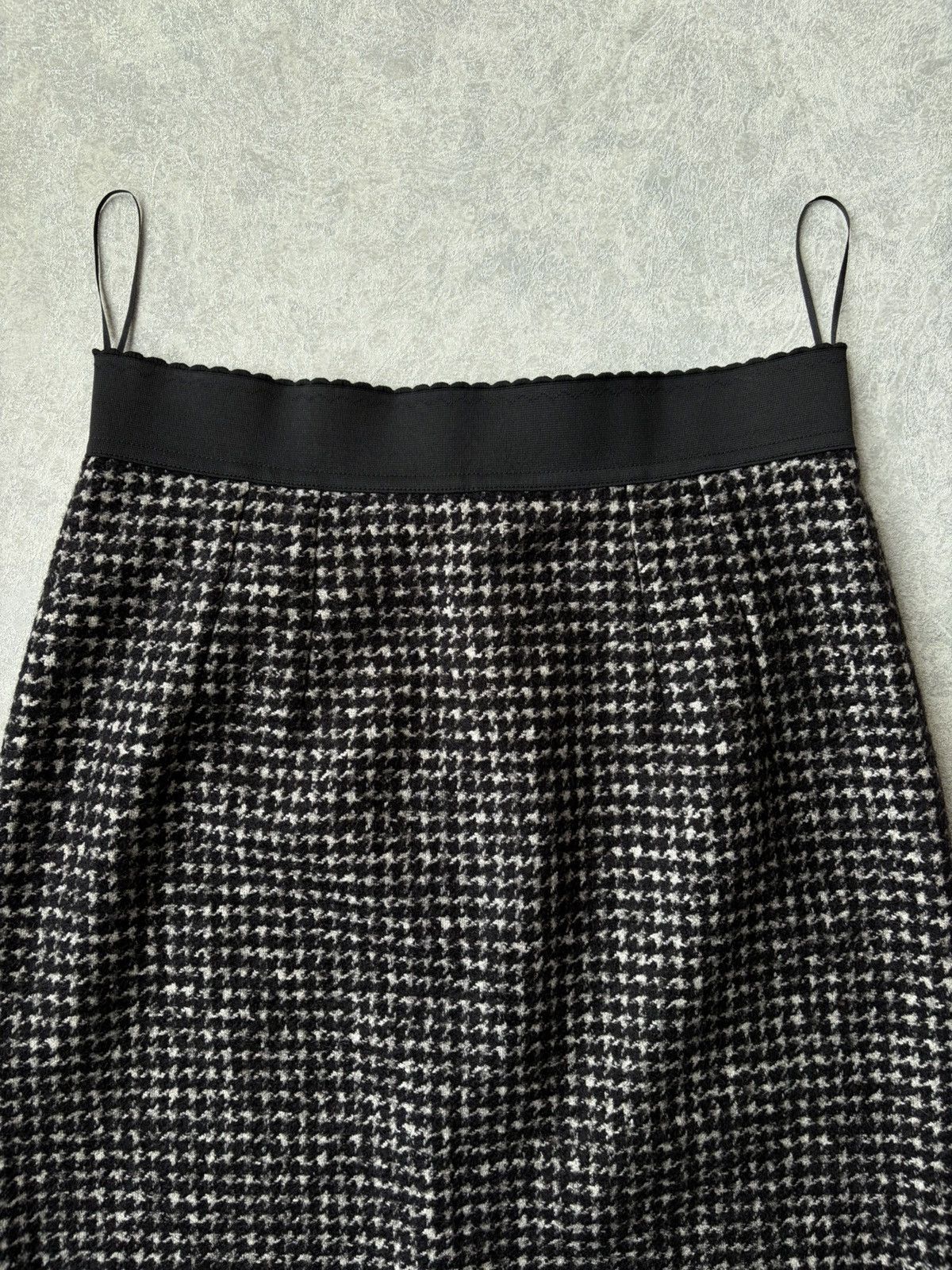 Dolce & Gabbana Dolce Gabbana Houndstooth Tweed Wool Alpaca Silk Midi Skirt Size 28" / US 6 / IT 42 - 5 Thumbnail