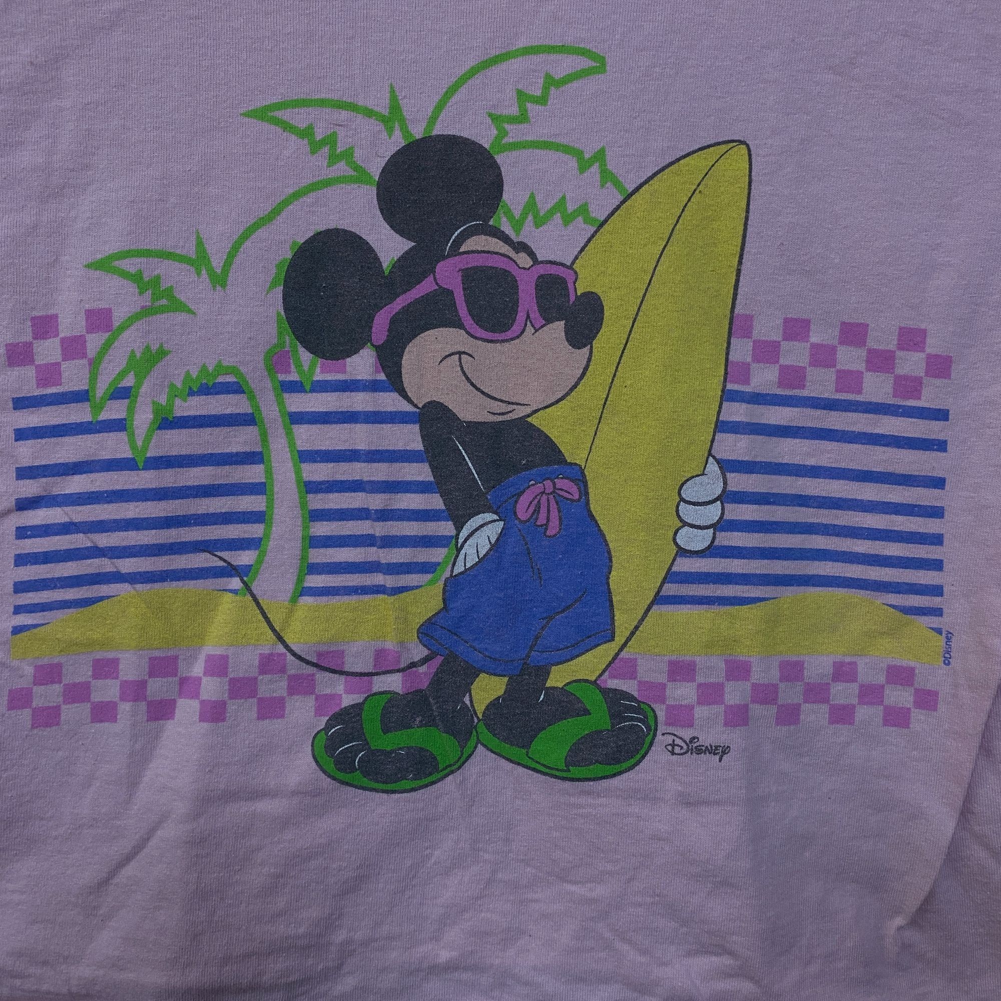 Junk Food Junk Food Clothing Mickey Mouse Surf Flea Market Pink Crop T Size XS / US 0-2 / IT 36-38 - 2 Thumbnail