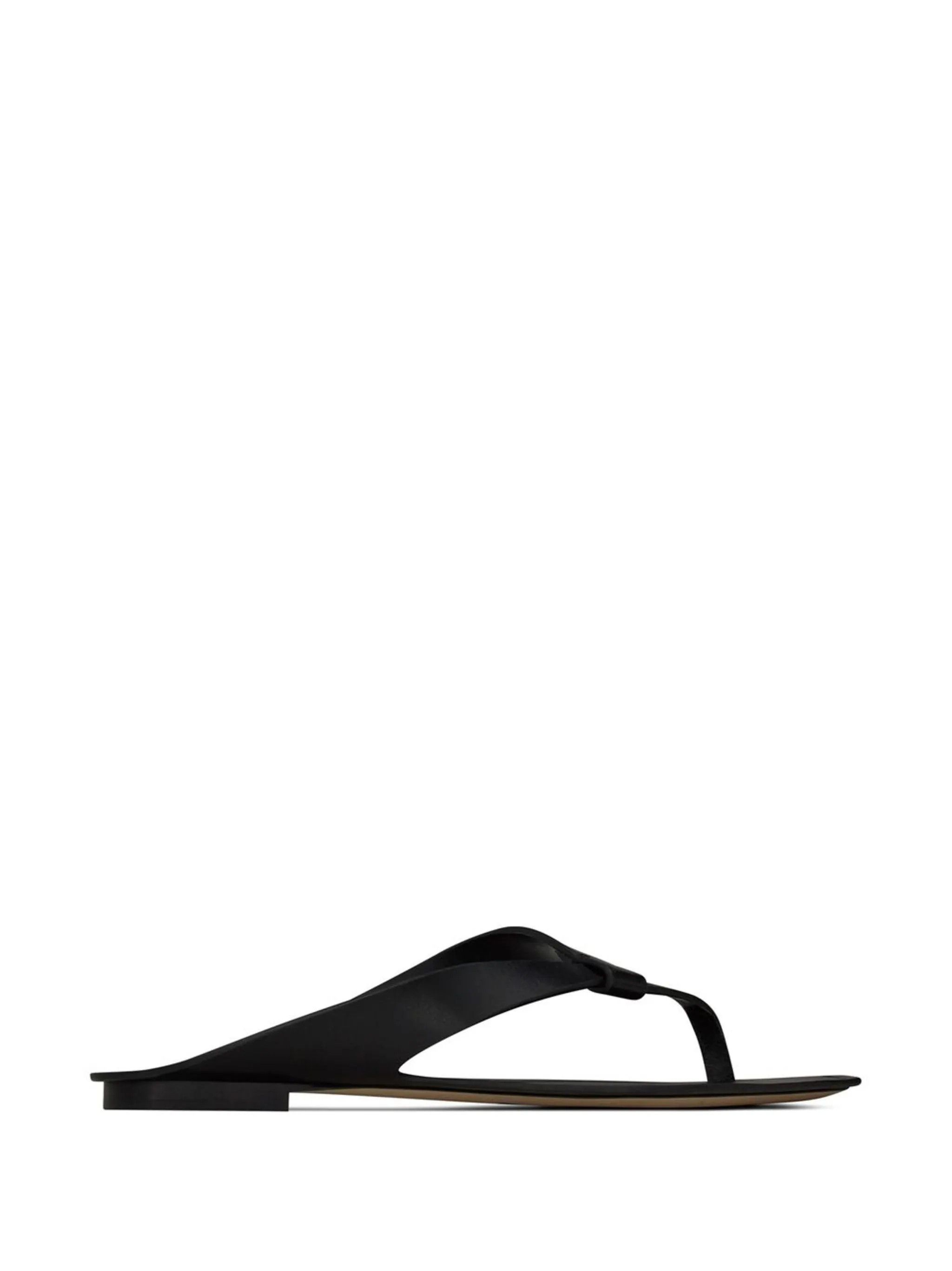 image of Saint Laurent Paris Oc11Z10524 Tower Leather Sandals In Black, Women's (Size 6)