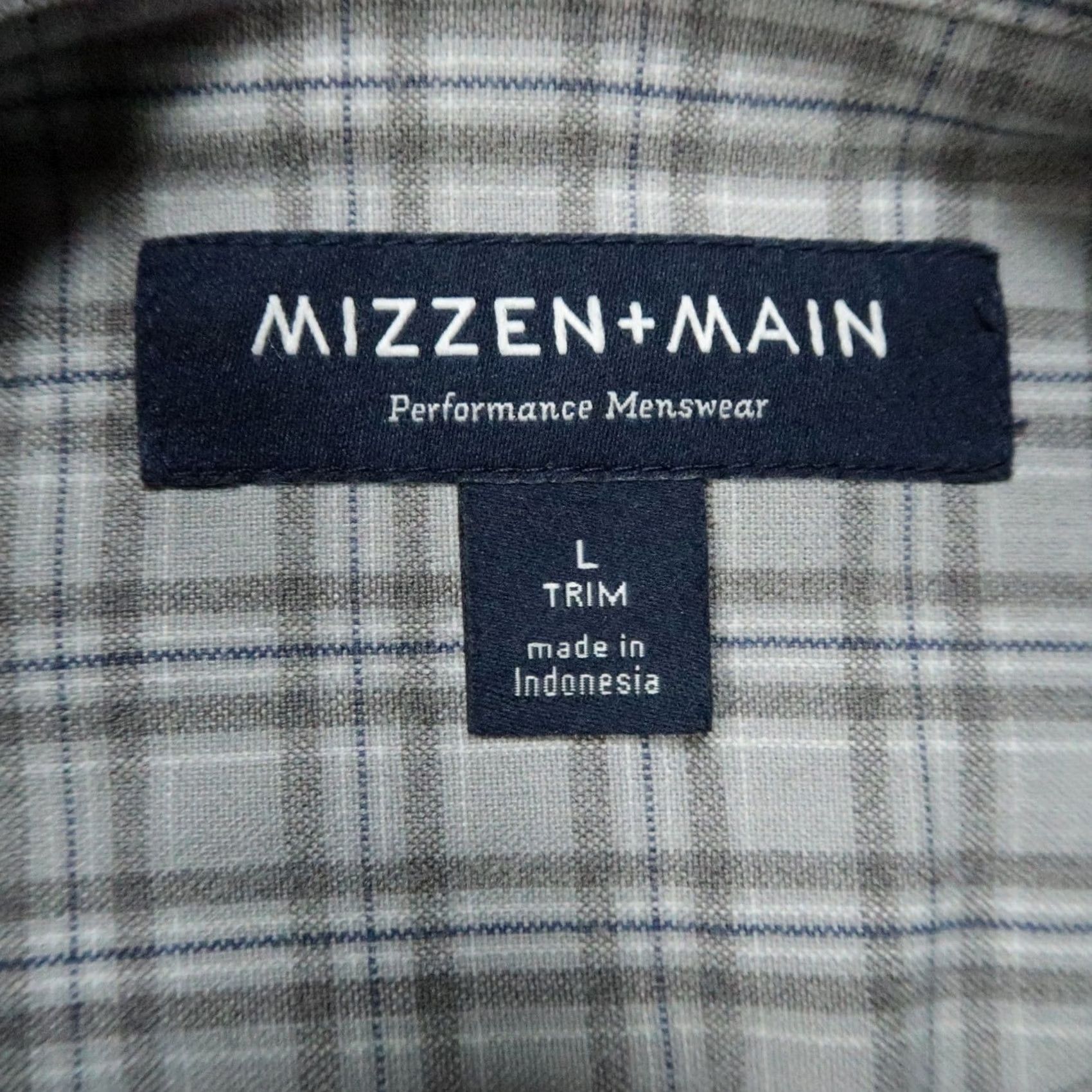 Mizzen+Main Mizzen+Main Shirt Mens Large Gray Plaid Long Sleeve Button Trim Fit Flannel Size US L / EU 52-54 / 3 - 3 Thumbnail