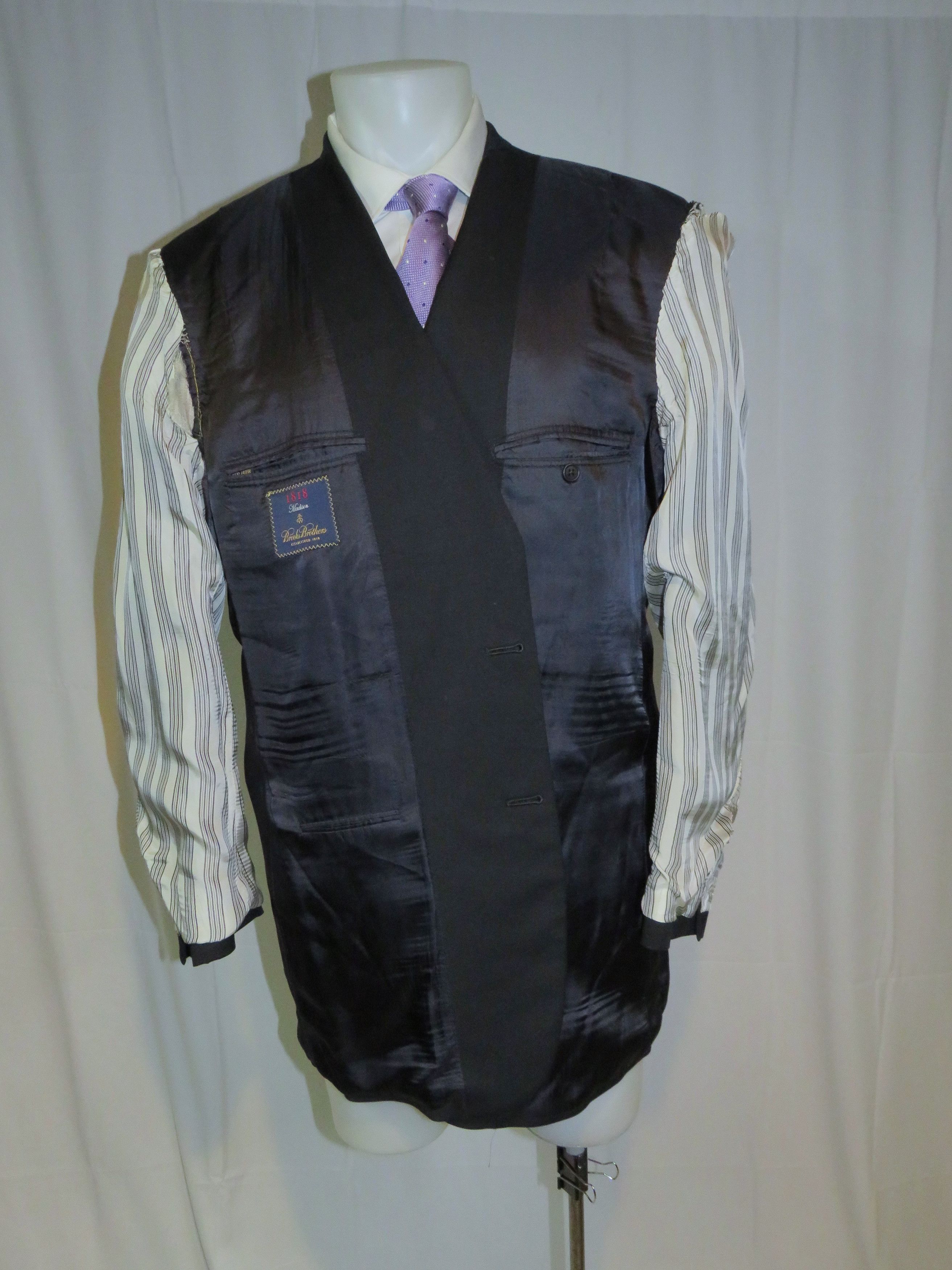 Brooks Brothers 1818 Madison x Southwick Solid Navy Two Button Suit 46XL Size 46L - 12 Thumbnail