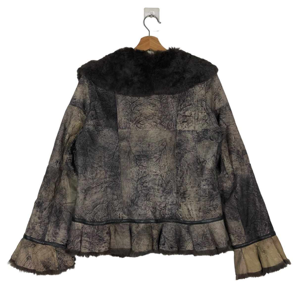 Japanese Brand 🔥VINTAGE LEATHER JACKET PATCHWORK CONCERTINA MINK FUR Size M / US 6-8 / IT 42-44 - 8 Thumbnail