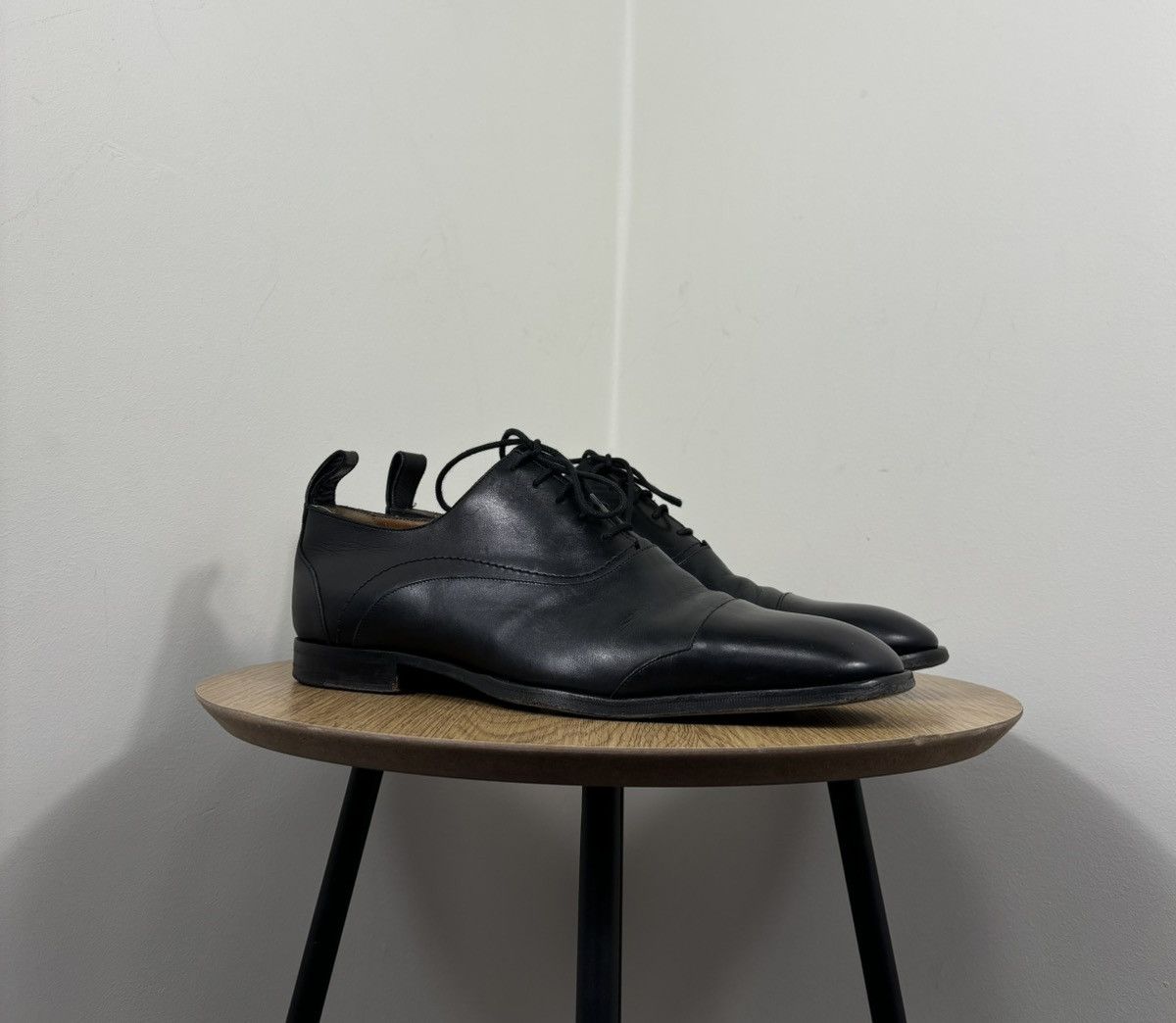 Bally Bally Andreos Men’s Cap Toe Dress Black Leather Derby Shoes Size US 8 / EU 41 - 3 Thumbnail