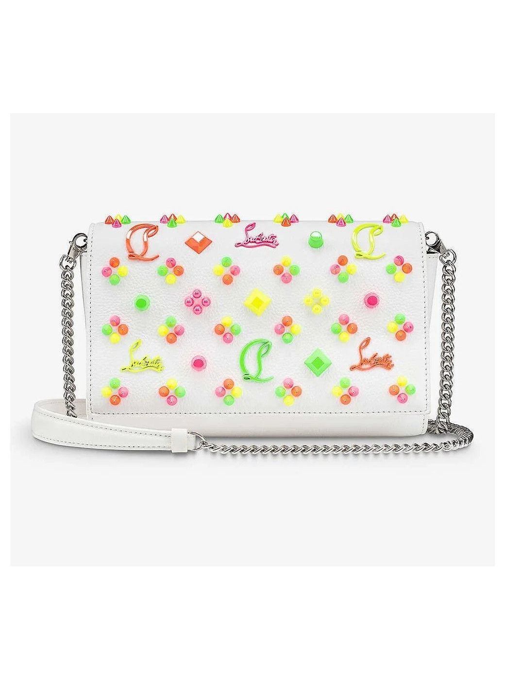 CHRISTIAN LOUBOUTIN Paloma white kaleidoscopic studs bag