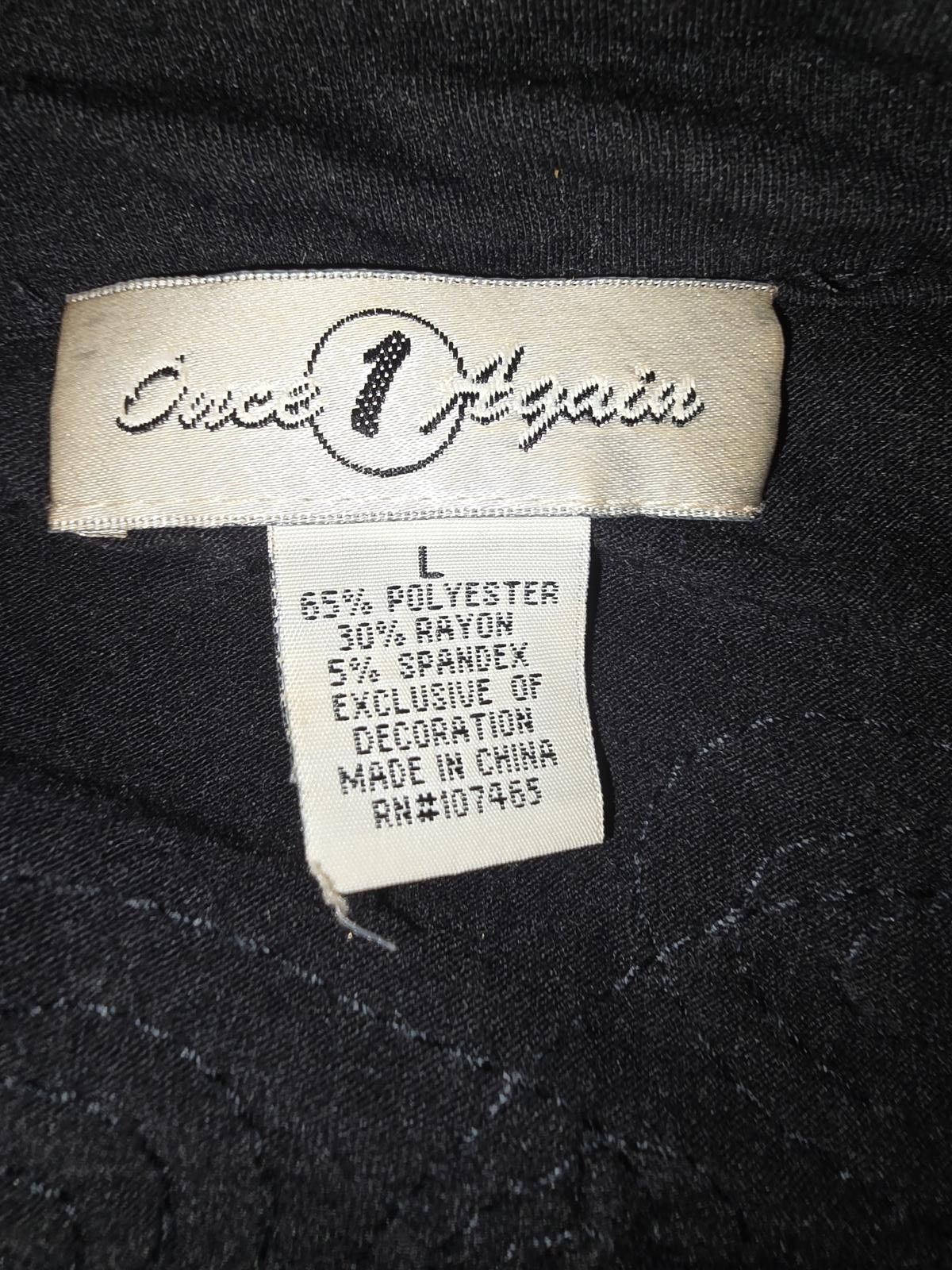 Designer Elegant Black Embroidered Tunic Blouse Size L / US 10 / IT 46 - 3 Thumbnail