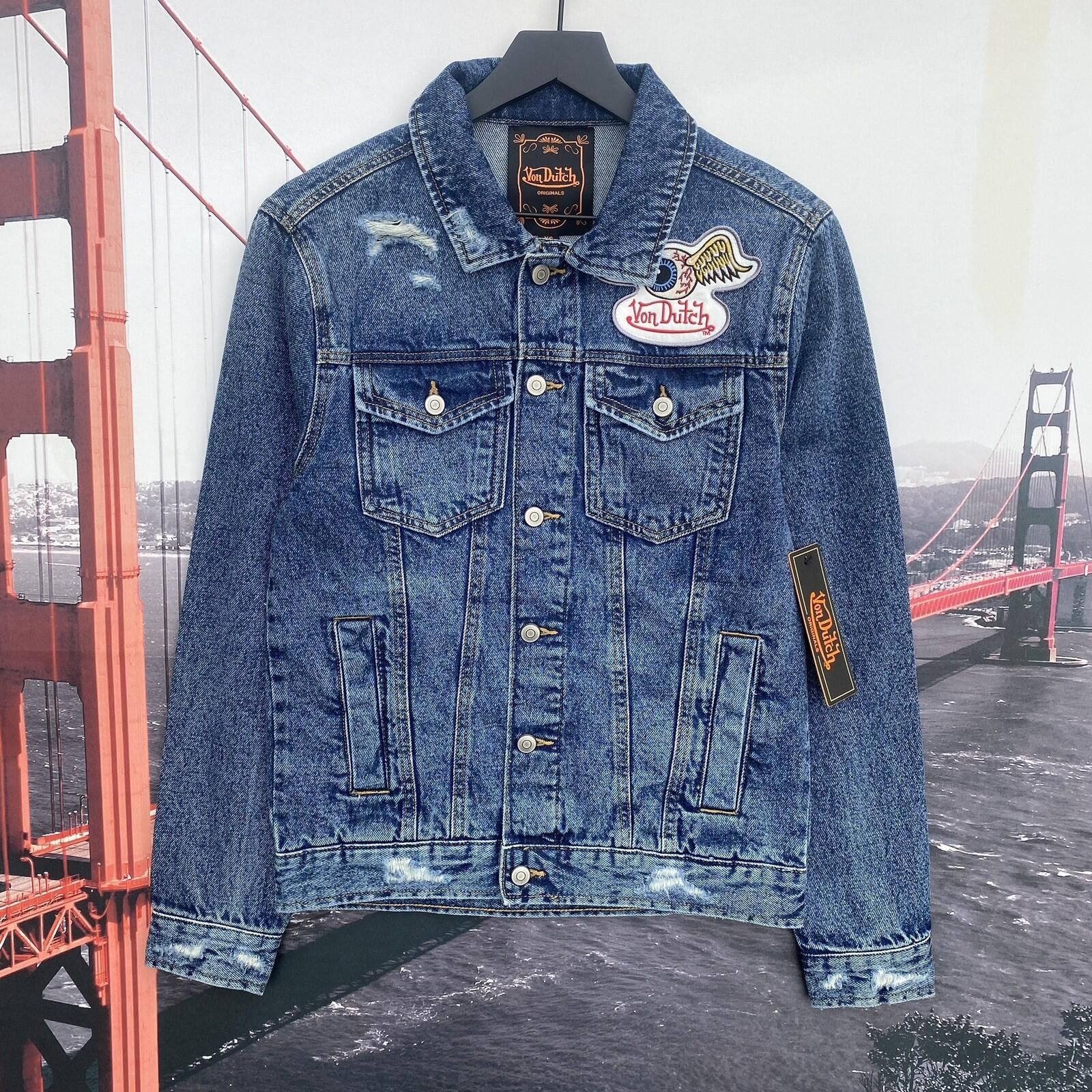 Von Dutch Von Dutch XS Originals Blue Distressed Denim Jacket Y2K Size US XS / EU 42 / 0 - 1 Thumbnail