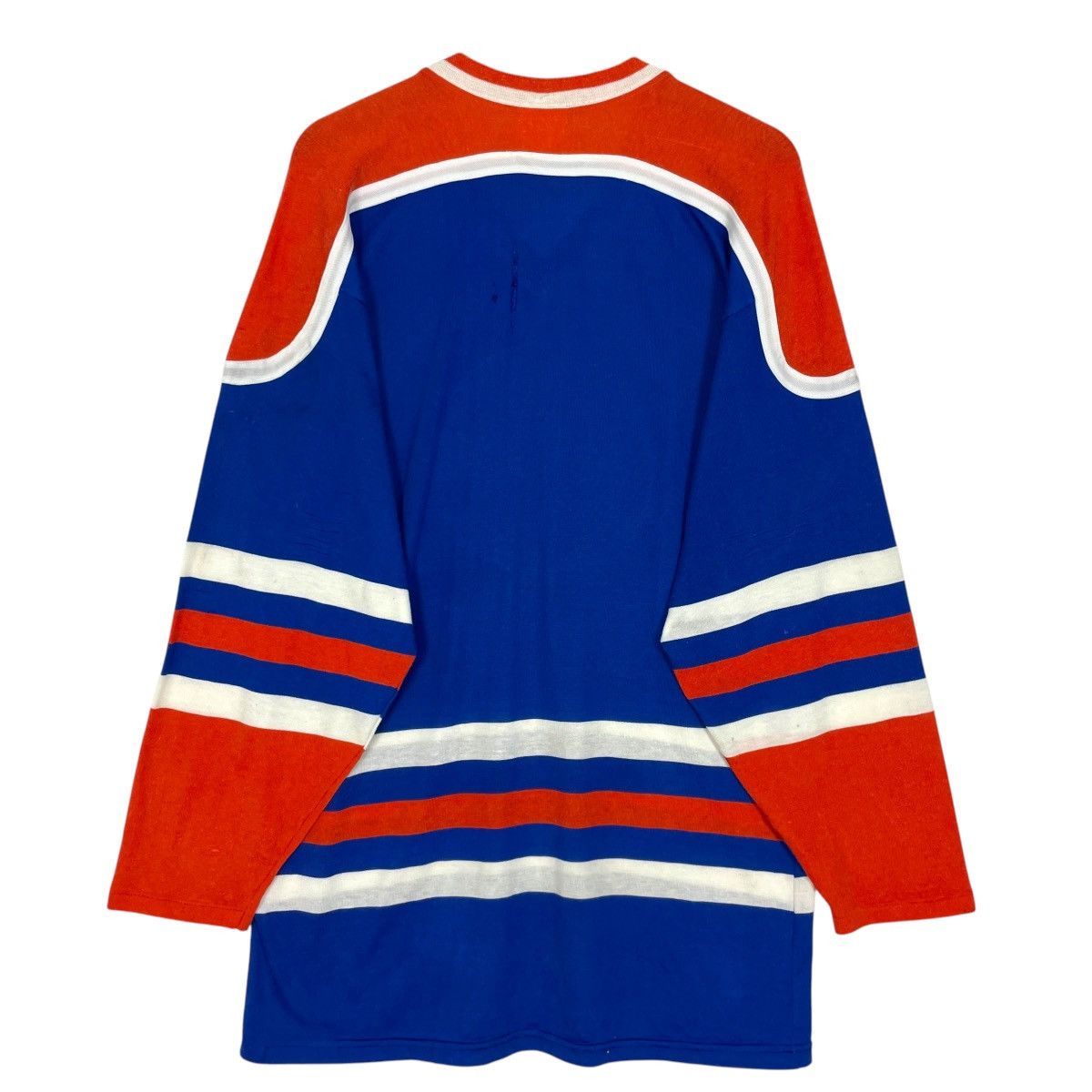 Hockey Skateboards Vintage 70s Oilers Hockey Jersey Distressed NFL V Neck Size US M / EU 48-50 / 2 - 12 Thumbnail