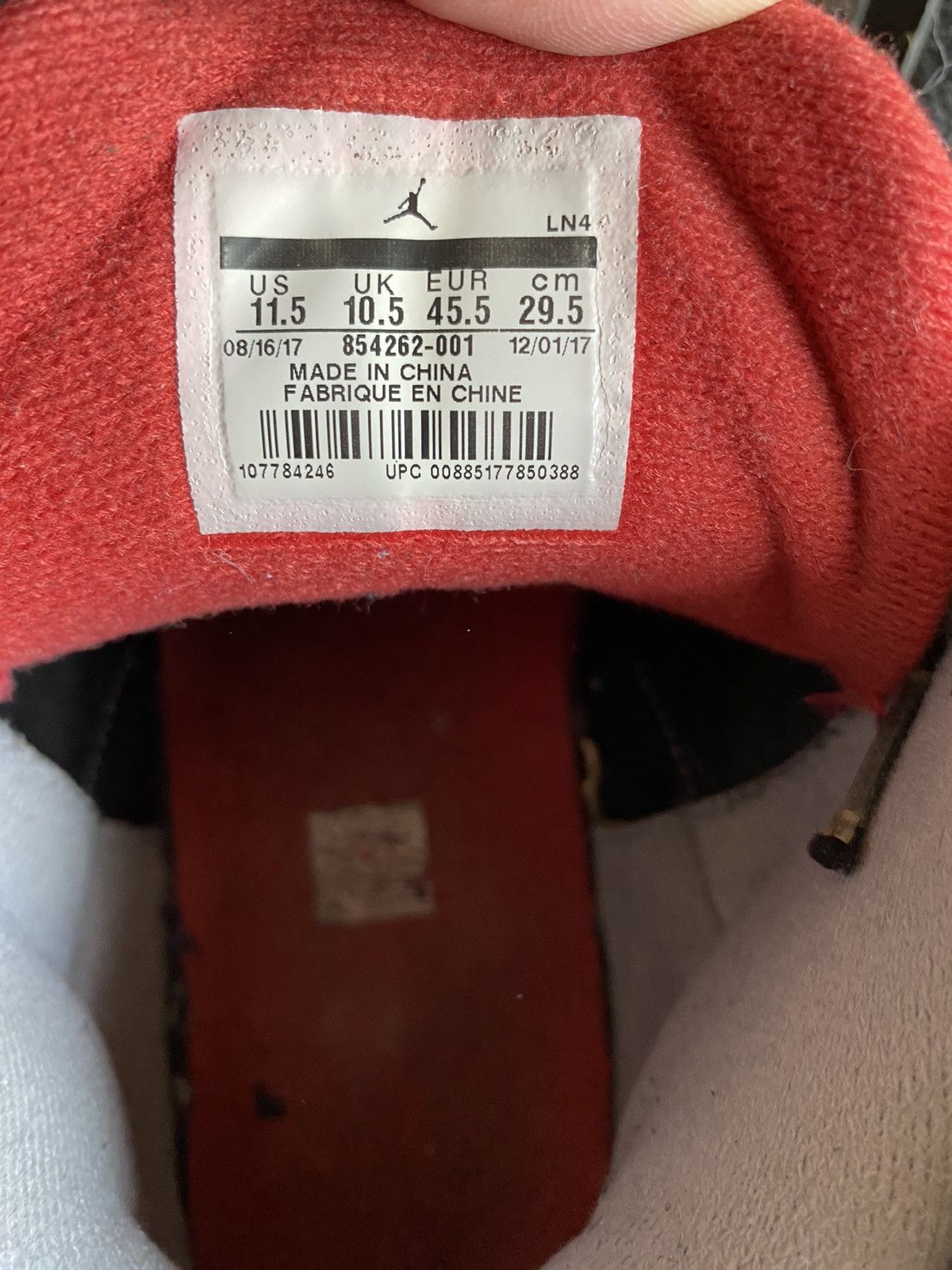 Jordan Brand × Nike Air Jordan 3 Retro Black Cement Size US 11.5 / EU 44-45 - 10 Thumbnail