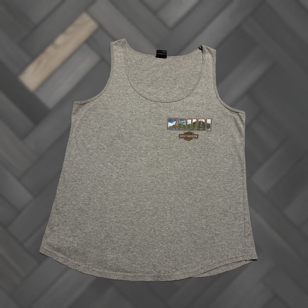 Harley Davidson Harley-Davidson Shirt Mens Medium Gray Kauai Hawaii Tank Top RK Stratman Size US M / EU 48-50 / 2 - 1 Thumbnail
