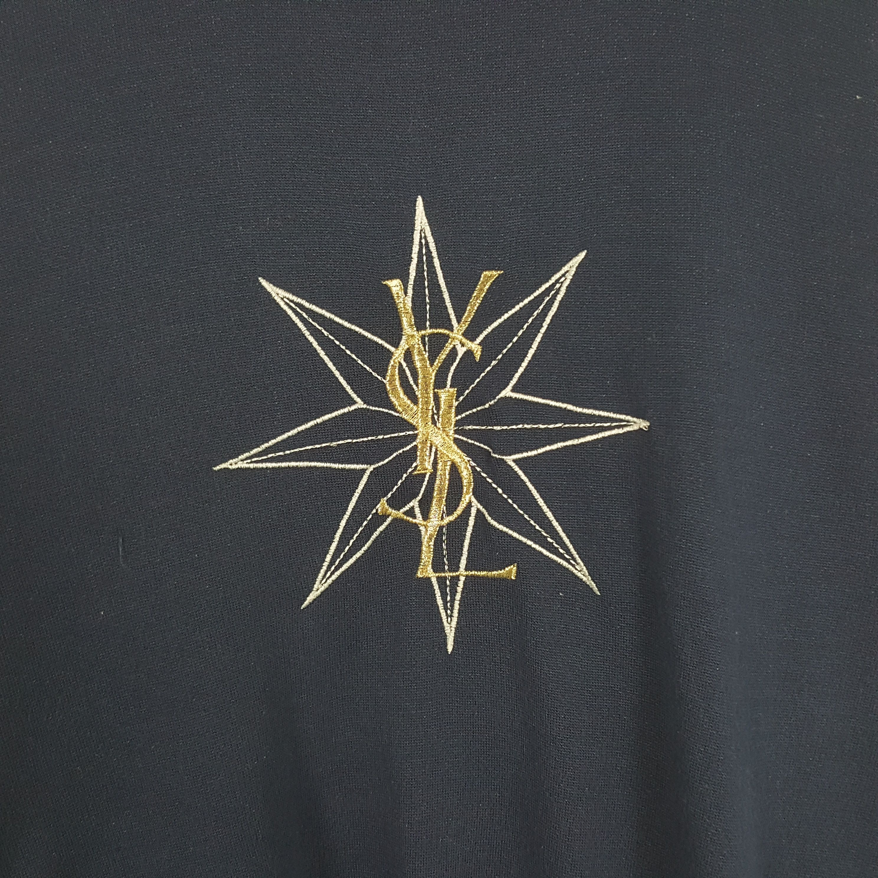 Vintage × Yves Saint Laurent Vintage Yve Saint Laurent Embroidery Logo Sweatshirt Size US L / EU 52-54 / 3 - 2 Thumbnail