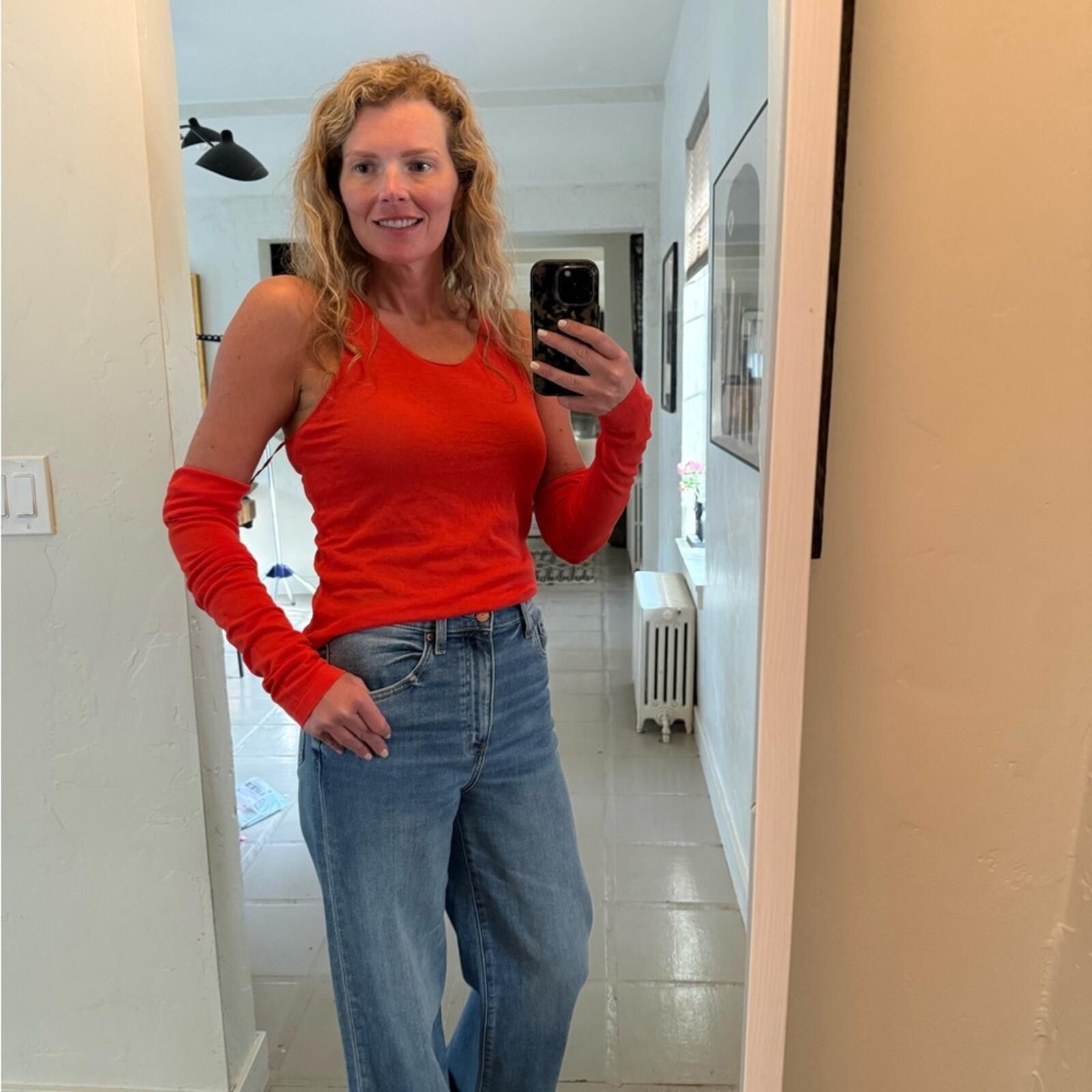 Helmut Lang NWT $445 Helmut Lang Orange Long Sleeve Top, Size M Size M / US 6-8 / IT 42-44 - 5 Thumbnail