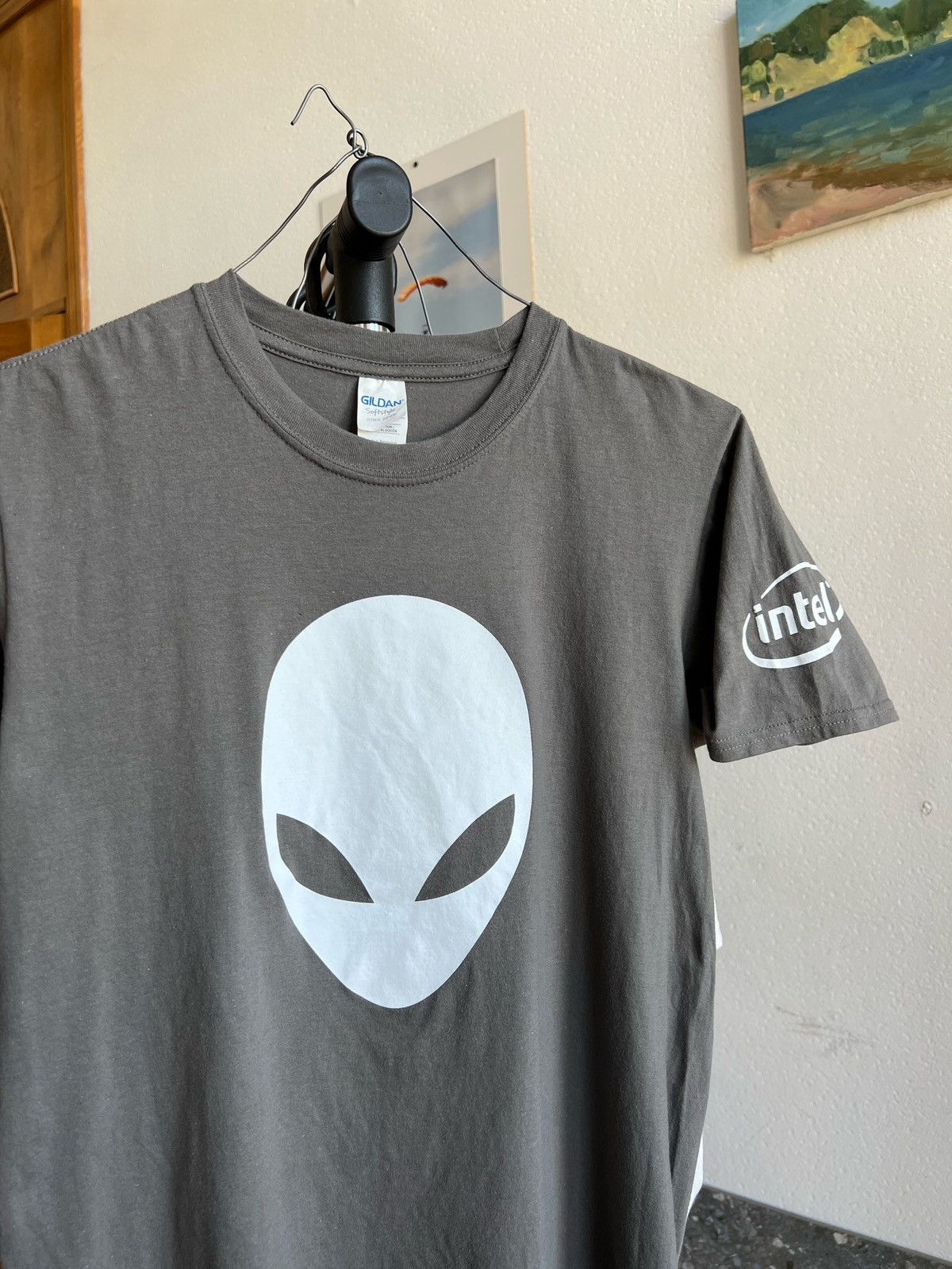 Alien Workshop × Band Tees × Vintage Vintage ALIENWARE by Intel Printed Alien Head T Shirt Size US M / EU 48-50 / 2 - 4 Thumbnail
