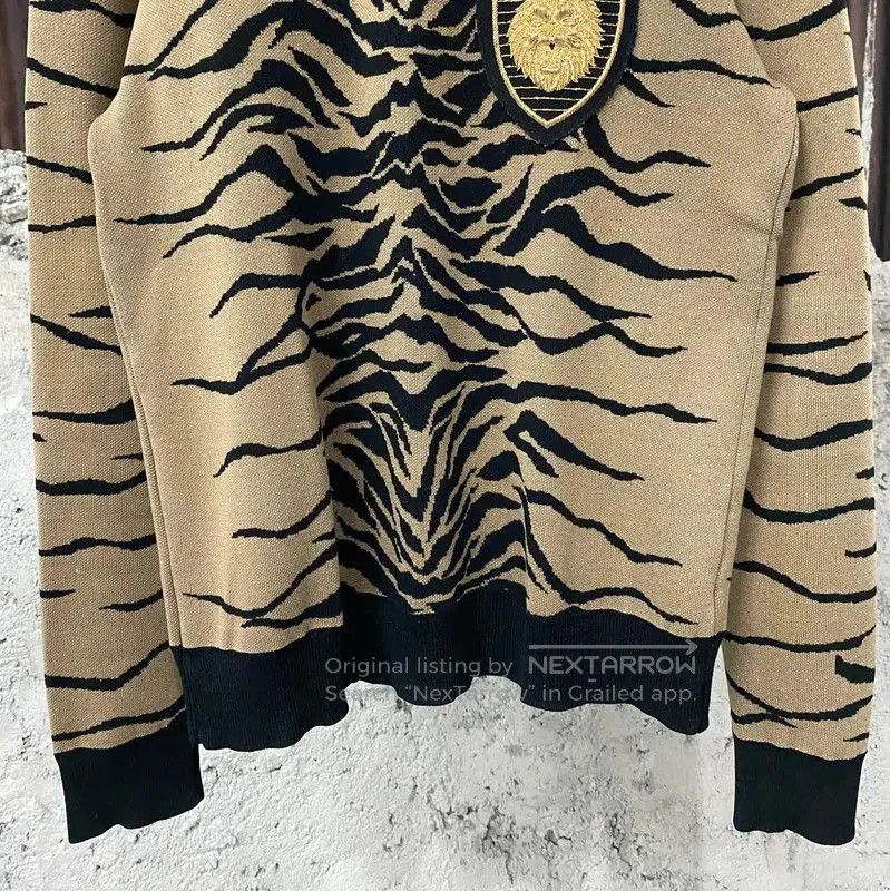 Balmain Balmain Men's Winter Khaki Tiger Sweater . Size US L / EU 52-54 / 3 - 4 Thumbnail