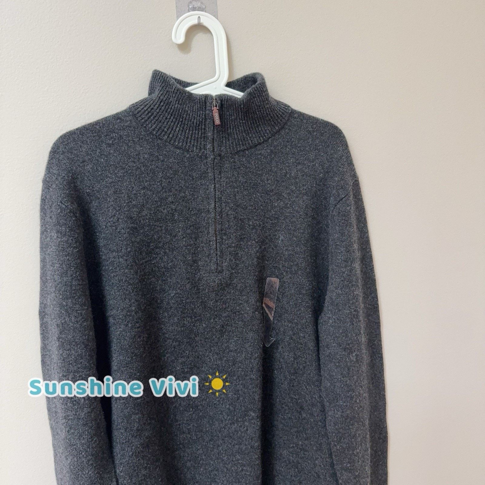 Polo Ralph Lauren NWT Polo Ralph Lauren Men Wool Quarter Zip Sweater Grey L Size US L / EU 52-54 / 3 - 3 Thumbnail