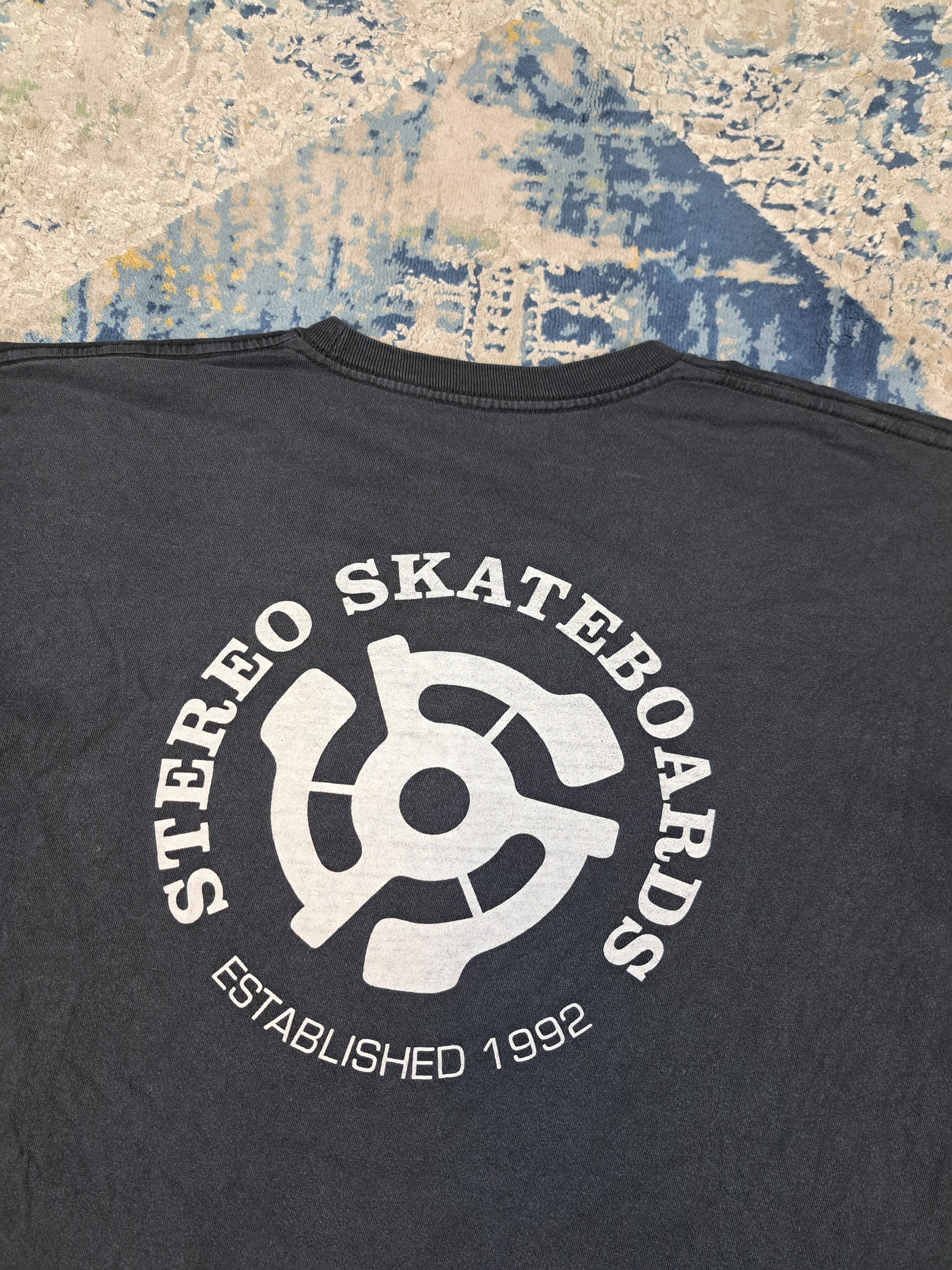 Vintage Vintage Stereo Skateboards Tee Washed Black Skate Size US M / EU 48-50 / 2 - 2 Thumbnail