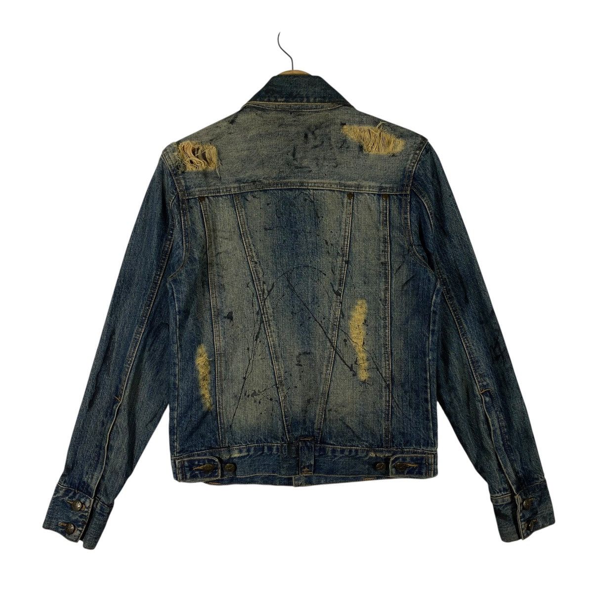 Japanese Brand Vintage Midas Painted Distressed Denim Button Jacket Size S / US 4 / IT 40 - 12 Thumbnail