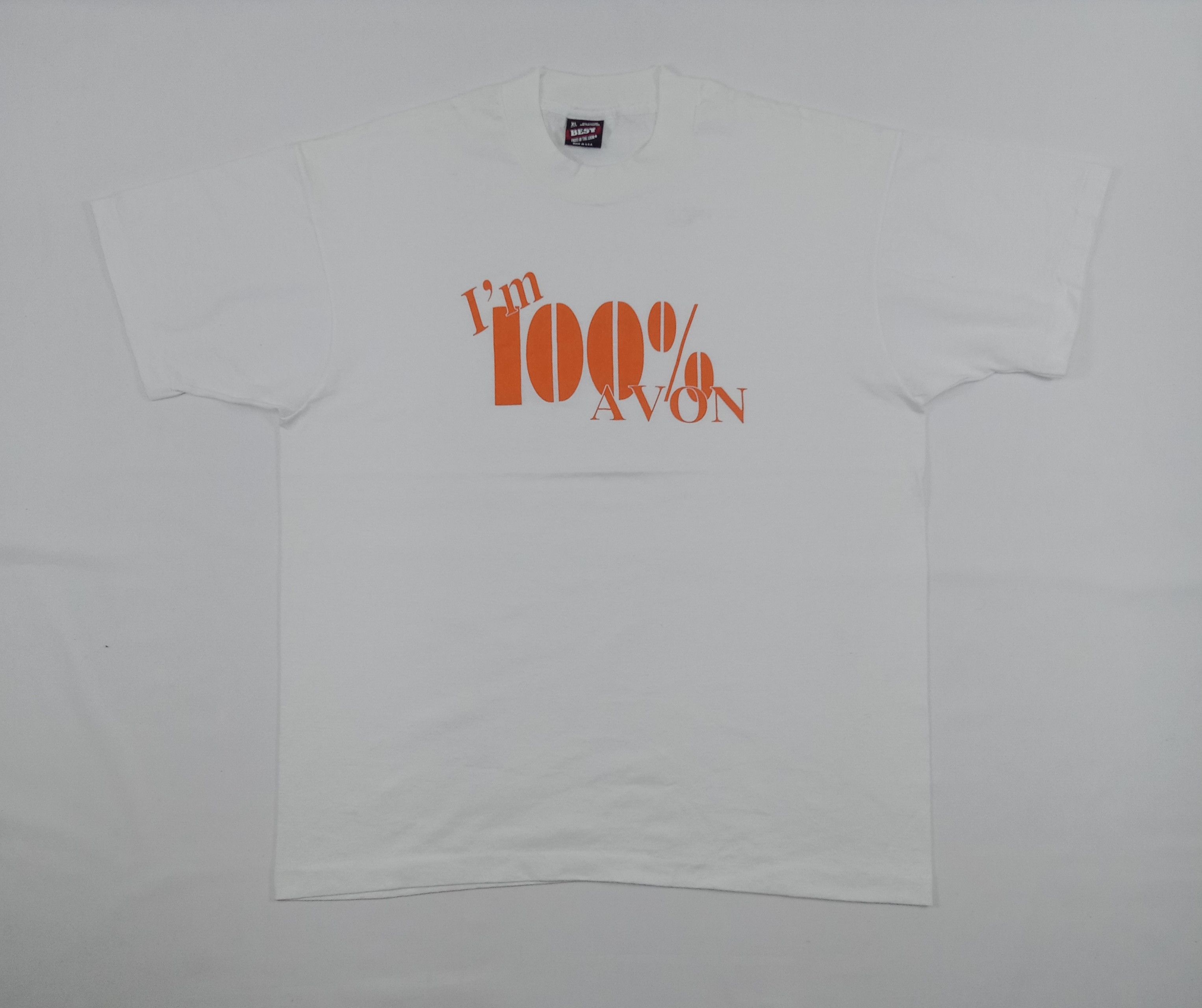 Fruit Of The Loom Vintage 90s Fruit Of The Loom "I'm 100% Avon" T shirt Size US XL / EU 56 / 4 - 1 Thumbnail