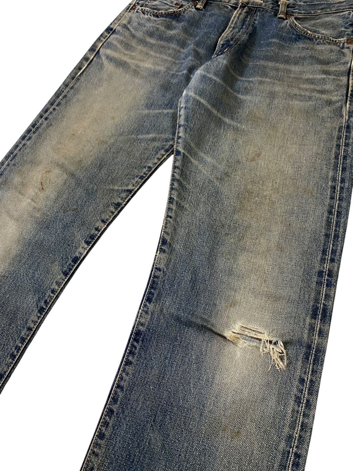Edwin 00s EDWIN SELVEDGE Miss 505 Blue Rust Distressed Denim Jeans Size US 32 / EU 48 - 5 Thumbnail