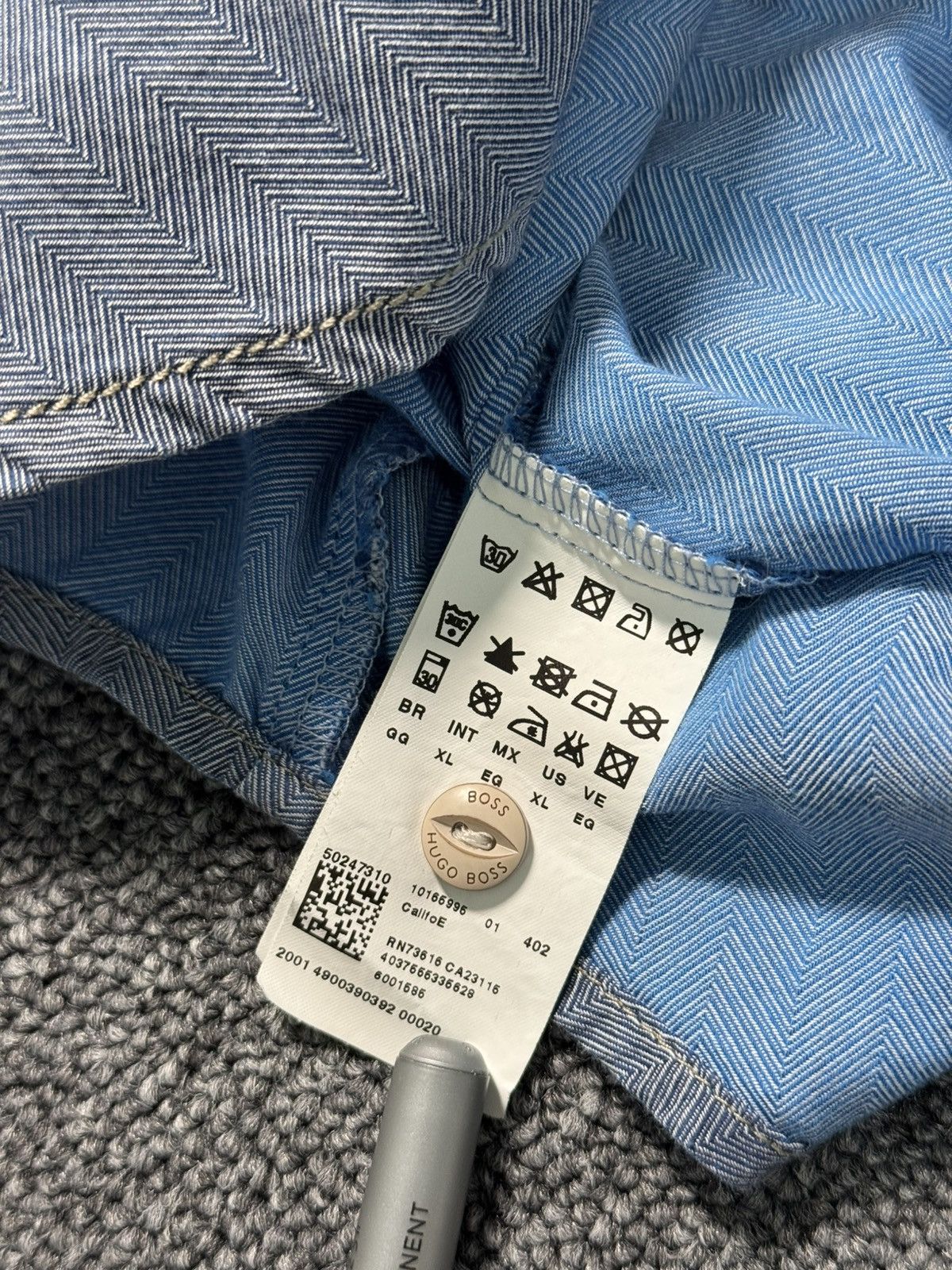 Hugo × Hugo Boss Hugo Boss Orange Long Sleeve Button-Down Shirt Regular Fit Size US XL / EU 56 / 4 - 4 Thumbnail