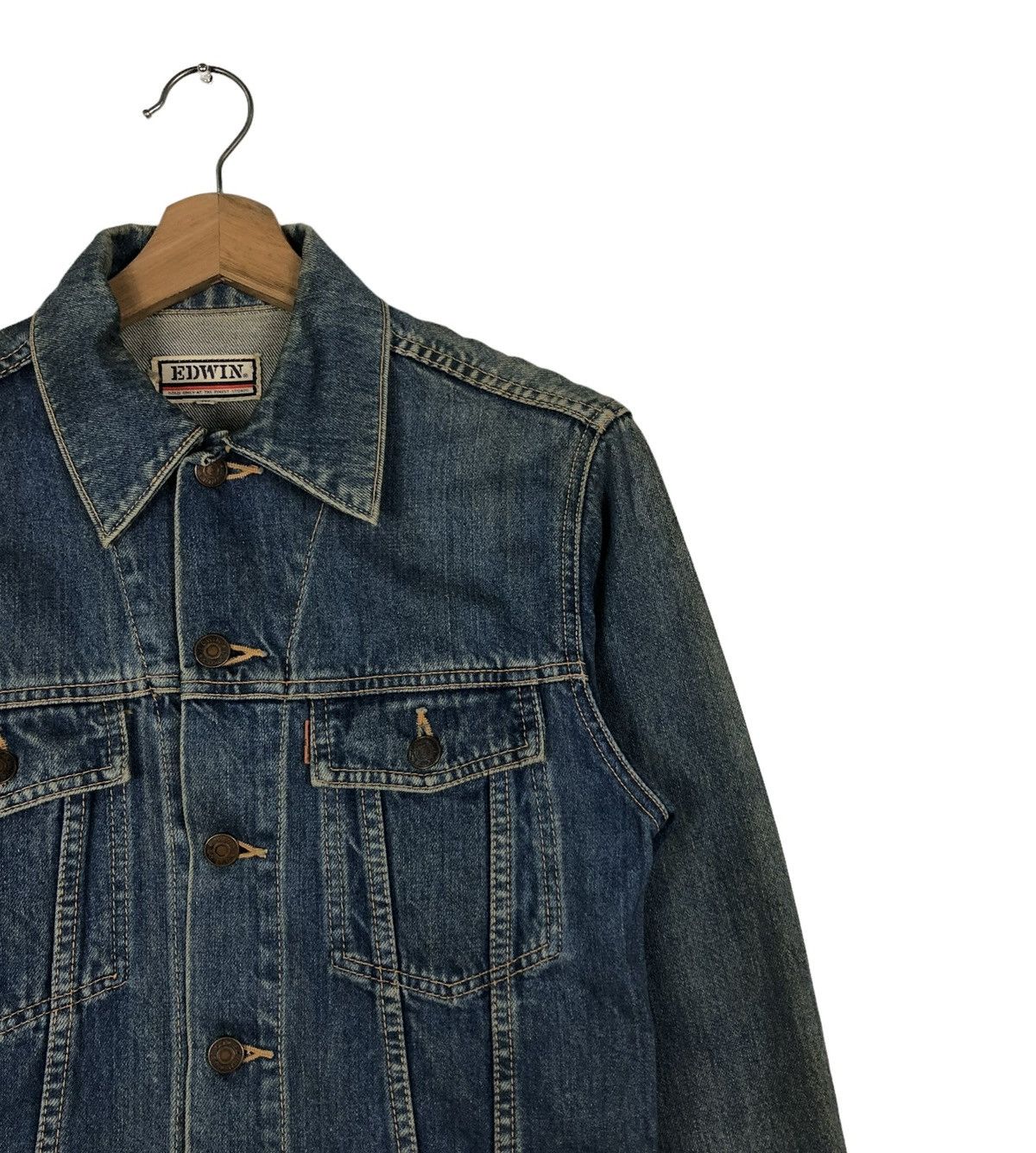 Japanese Brand 🔥VINTAGE CROPPED DENIM TRUCKER JACKET EDWI Size US M / EU 48-50 / 2 - 4 Thumbnail