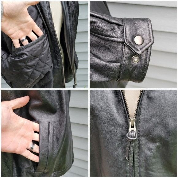 Croft & Barrow Vintage 90s y2k Croft & Barrow Black Leather Bomber Racer Ca Size US L / EU 52-54 / 3 - 4 Thumbnail