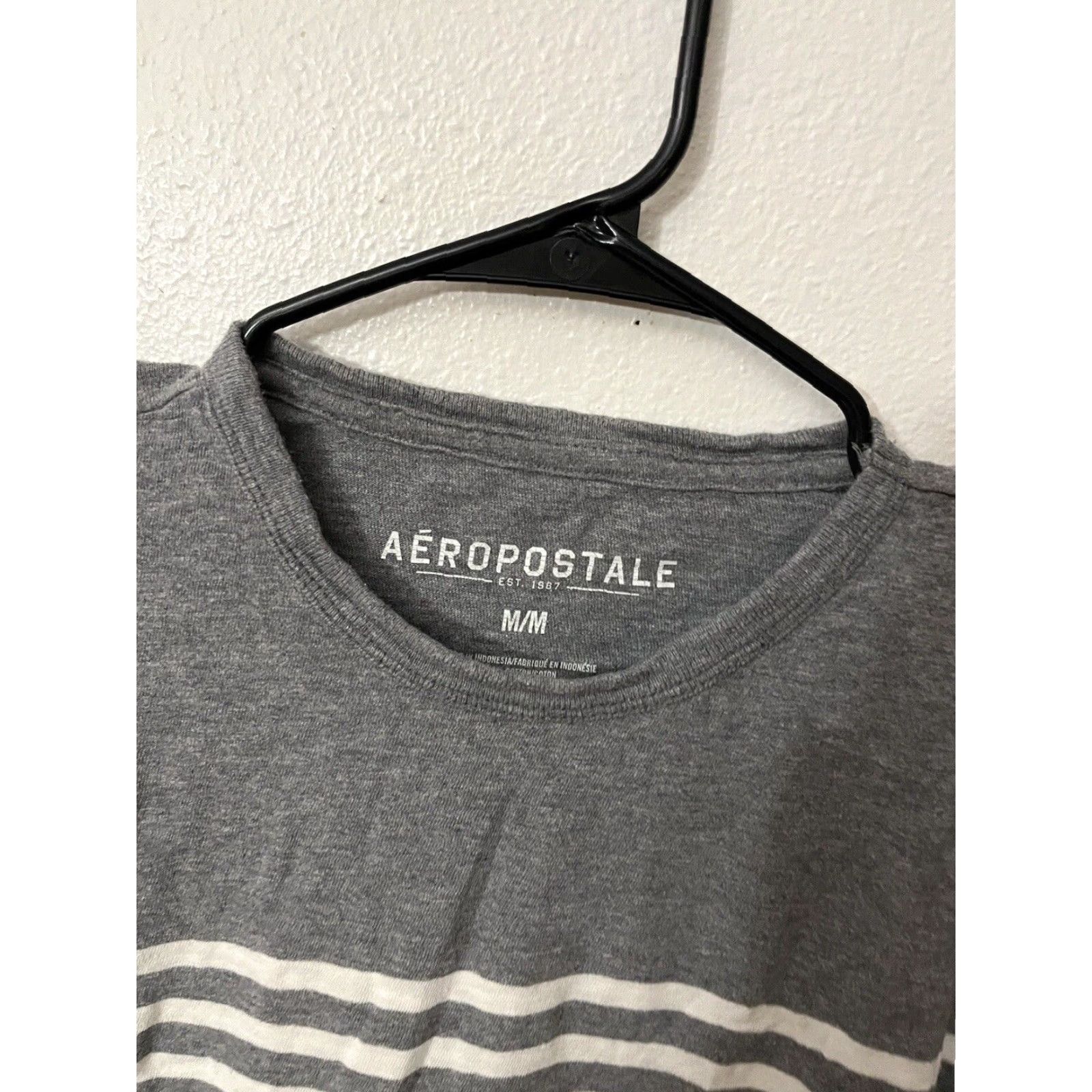 Aeropostale VINTAGE Aeropostale T-Shirt Shirt Mens L Gray Striped Long Sleeve Casual 90s Mens Size US L / EU 52-54 / 3 - 2 Thumbnail