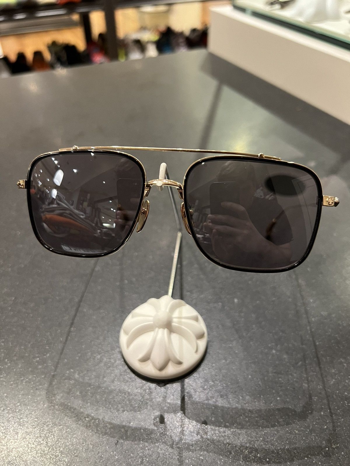 Chrome Hearts ‘Bone Prone III’ Gold Sunglasses Menswear