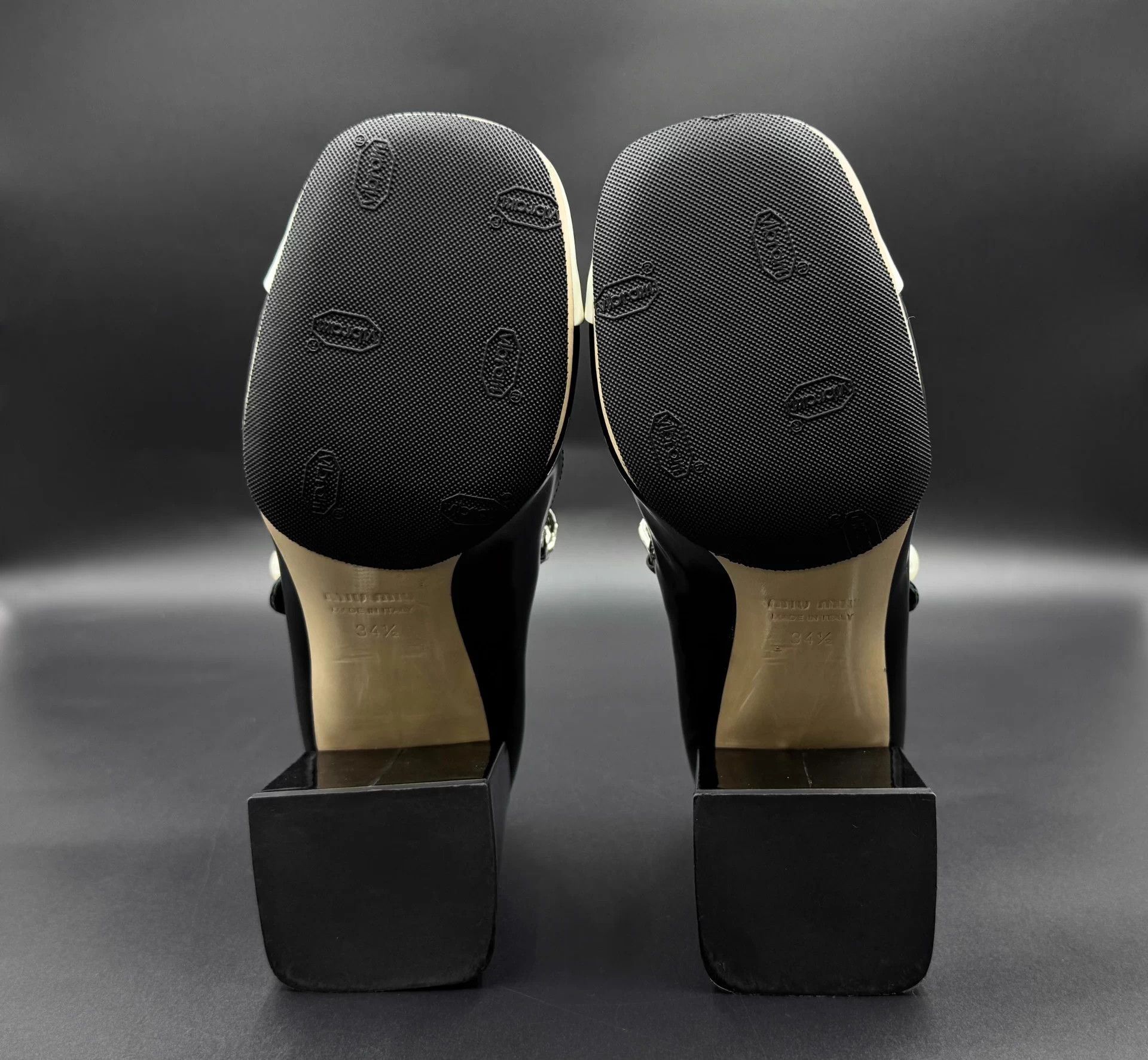 Miu Miu MIU MIU black round toe buckle 6.5cm block heel Size US 4.5 / IT 34.5 - 6 Thumbnail