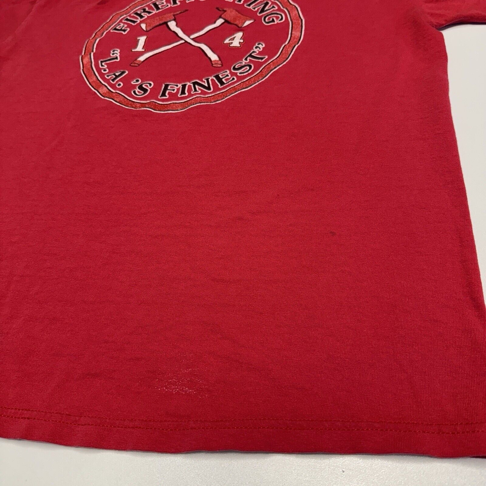 Vintage Vintage Los Angeles Fire Fighter T Shirt Mens Medium Red Sho Size US M / EU 48-50 / 2 - 10 Thumbnail