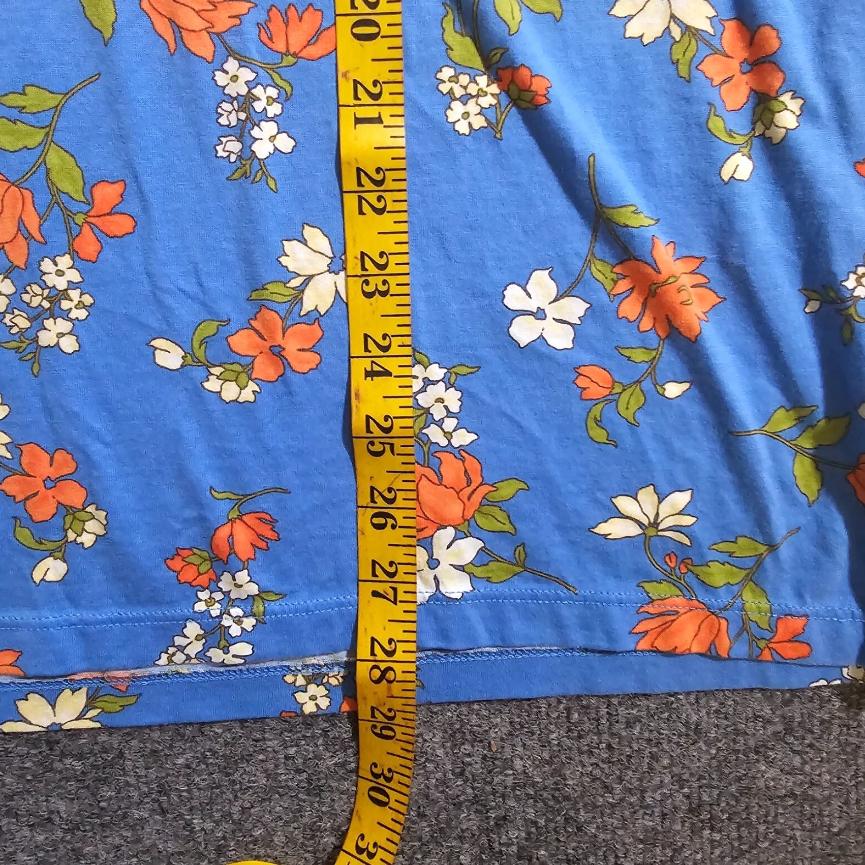 Lands' End Lands' End Top Shirt Womens Large Blue Floral V Neck Long Sleeve Stretch Casual Blouse Size L / US 10 / IT 46 - 6 Thumbnail