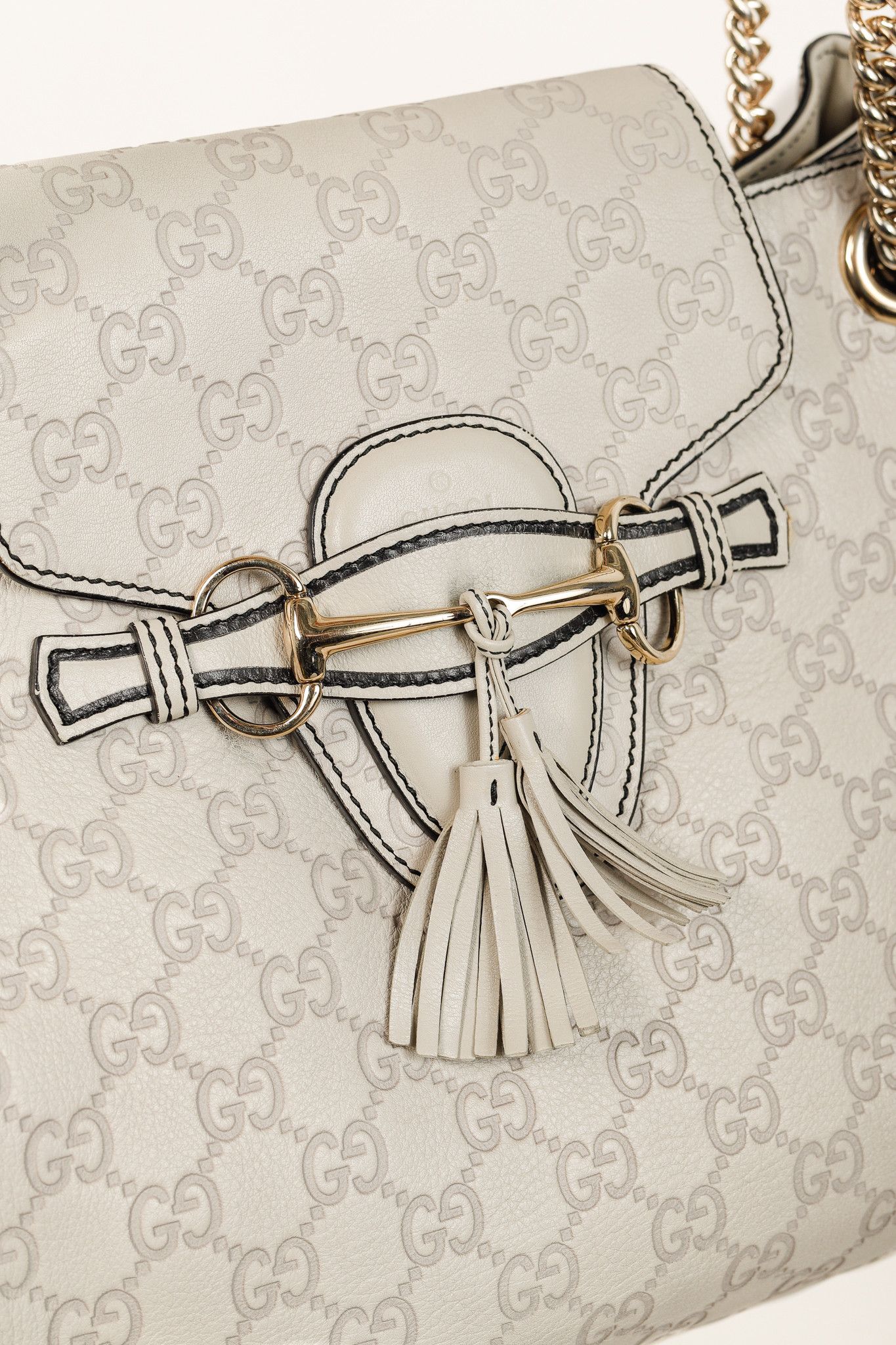 Gucci Gucci Medium Emily Off-White Guccissima Leather Shoulder Bag Size ONE SIZE - 9 Thumbnail
