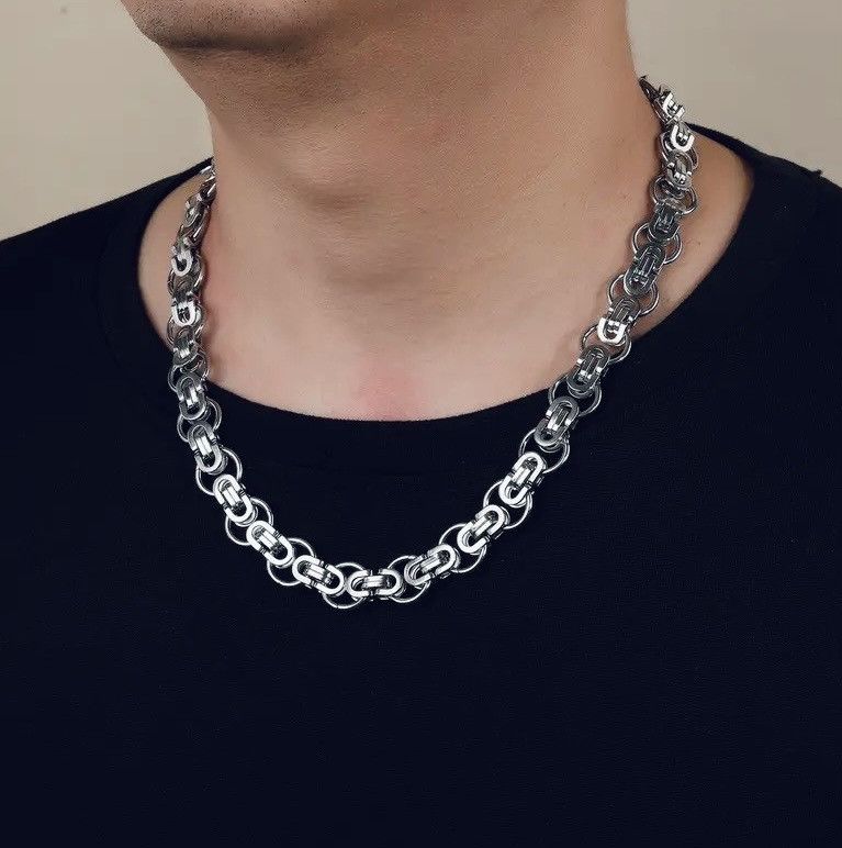 Vintage Vintage 50CM Silver Choker Necklace Size ONE SIZE - 1 Thumbnail