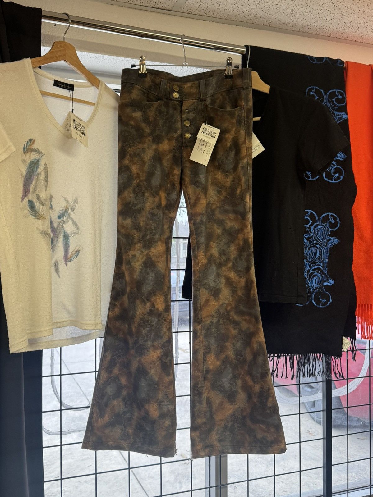 Tornado Mart Floral Leopard Print Denim