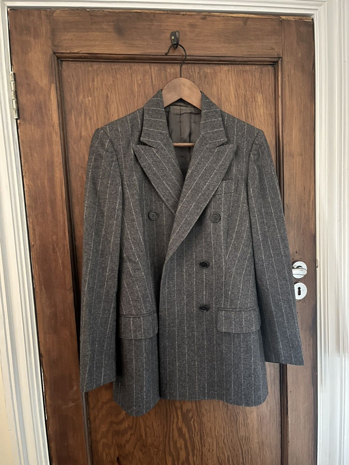 Kiton Kiton Double breasted wool grey blazer Size 36R - 1 Thumbnail