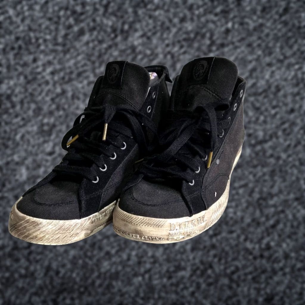 Diesel VINTAGE Diesel Men 10.0US Black High Cut Distressed Sneakers Braveman Mohawk ITA Size US 10 / EU 43 - 1 Thumbnail