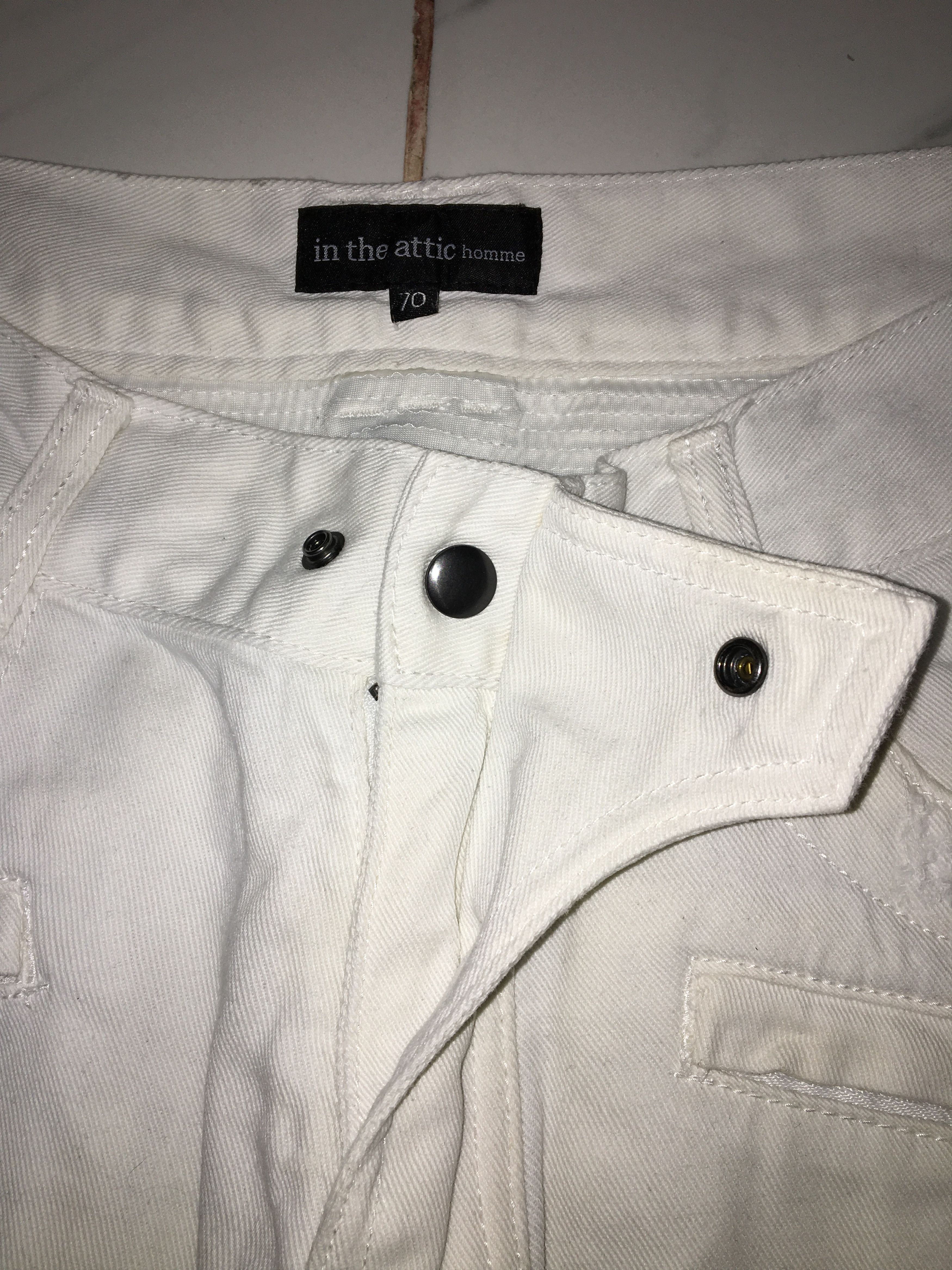 In The Attic In The Attic Biker White Denim Pants Size US 29 - 7 Thumbnail