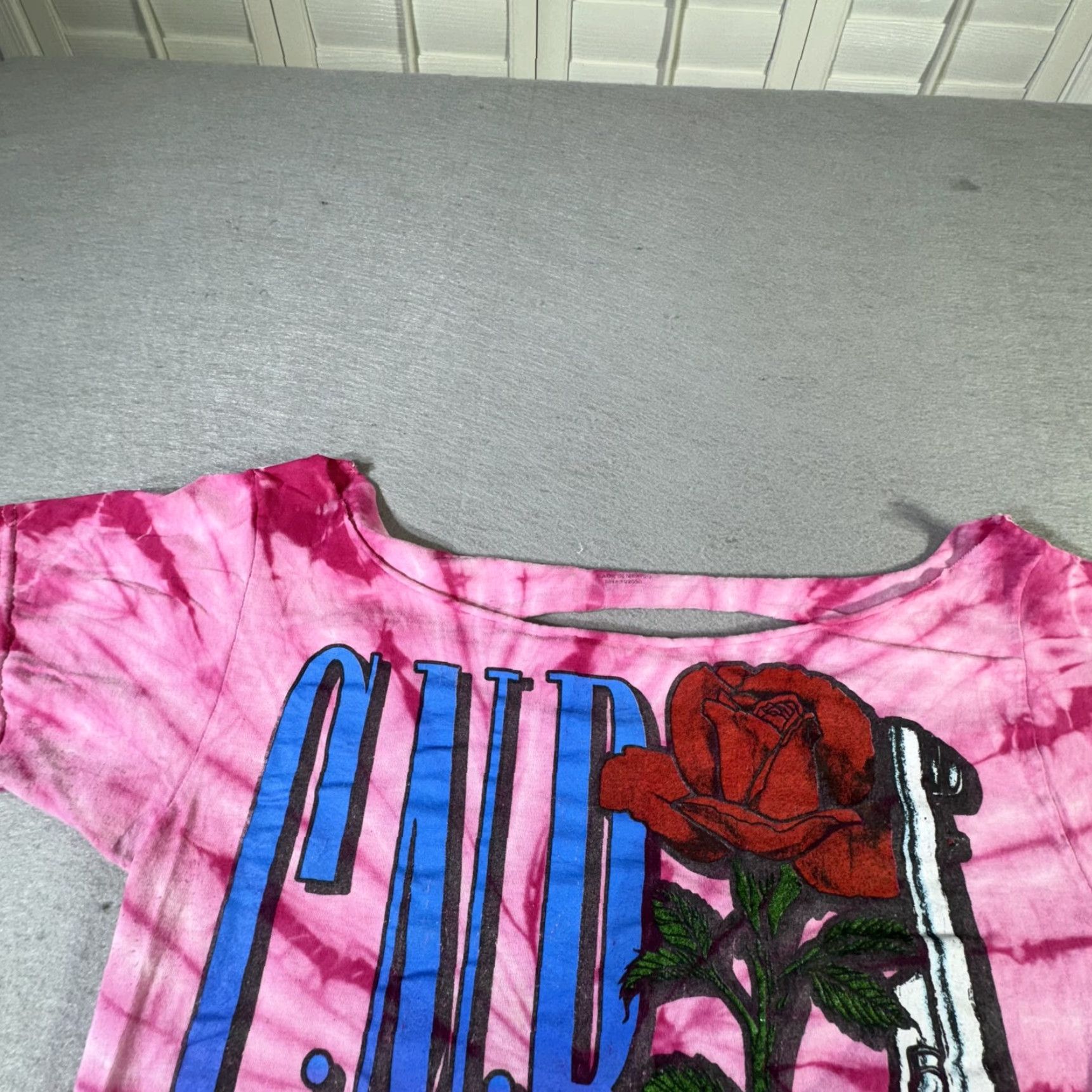 Vintage Guns N Roses Shirt Womens Medium Pink Tie Dye Cut Out Use Your Illusion Band Tee Size M / US 6-8 / IT 42-44 - 5 Thumbnail