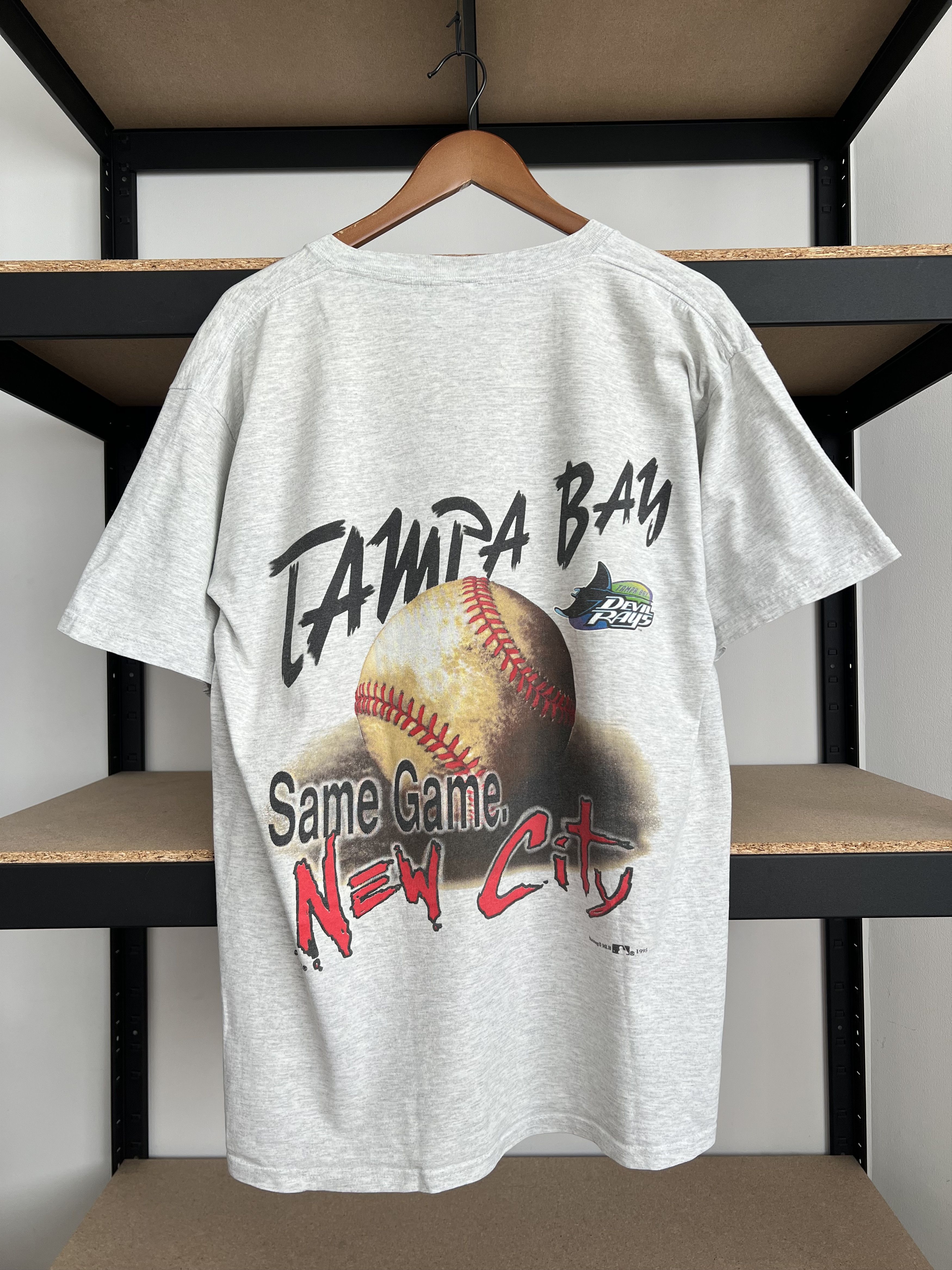 MLB Vintage 1995 Tampa Bay Devil Rays MLB Baseball Gray T-shirt Size US XL / EU 56 / 4 - 1 Thumbnail
