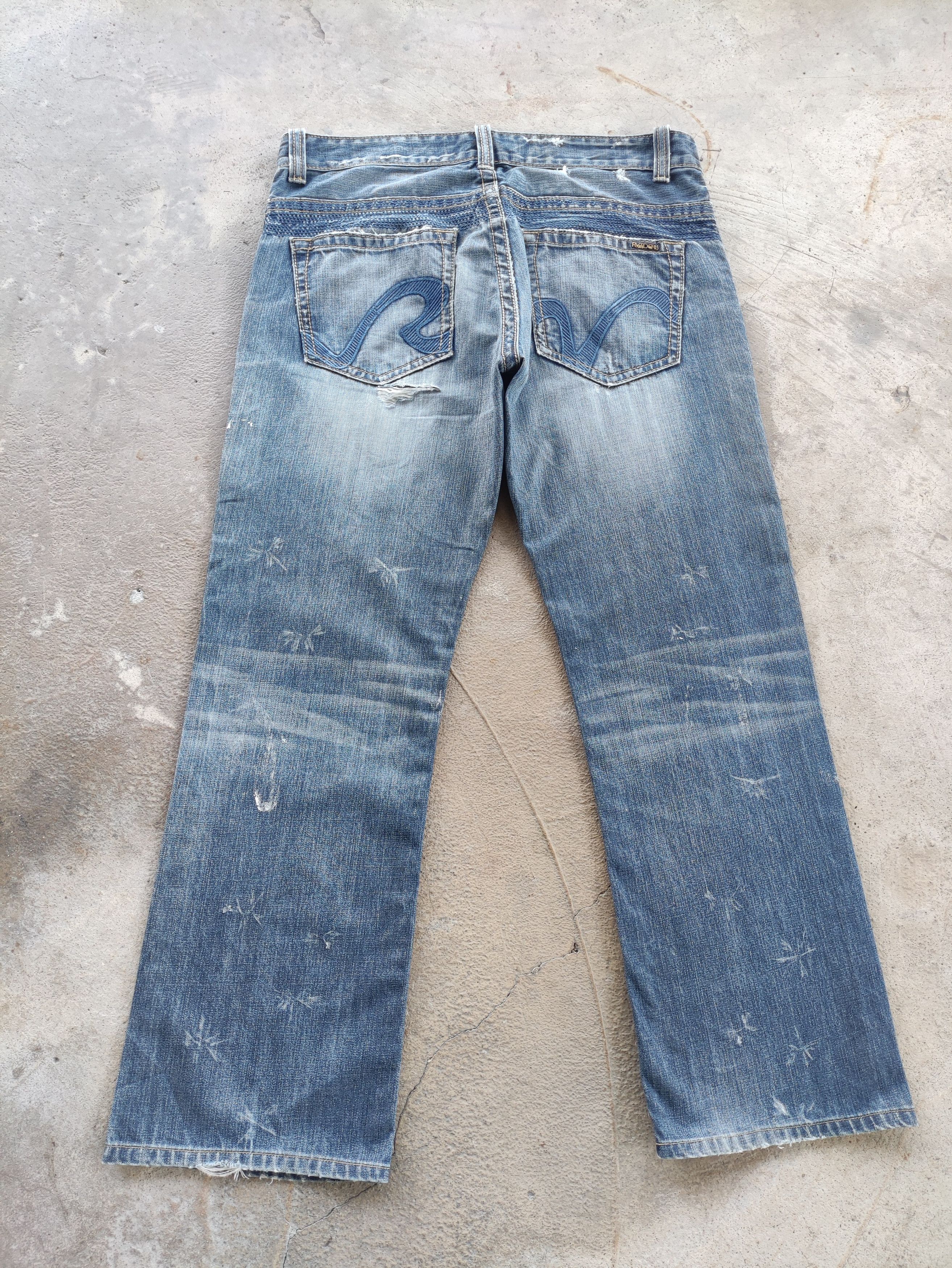 Japanese Brand Vintage Rivet De Cru Button Baggy Jean Distressed Faded Size US 40 / EU 56 - 9 Thumbnail