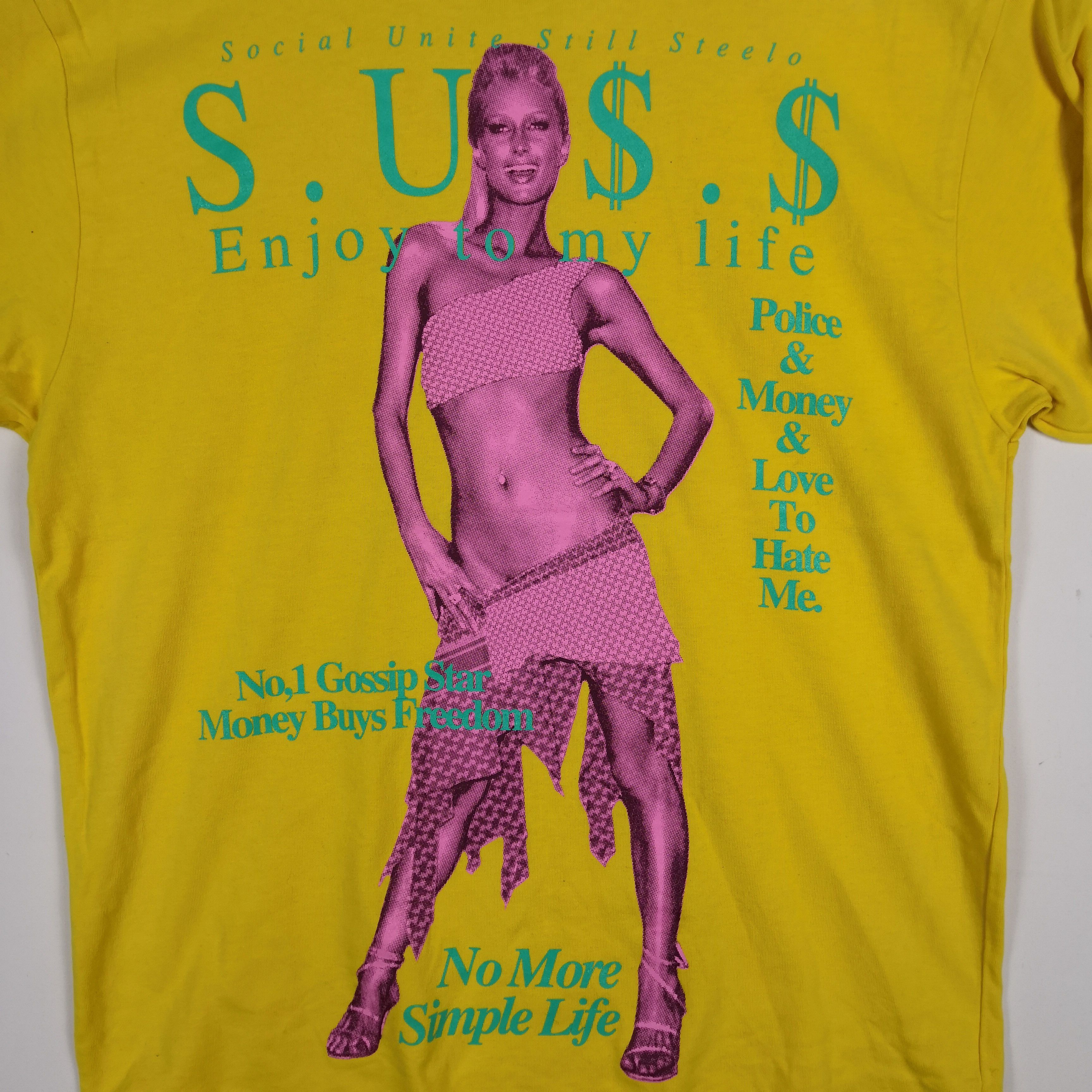 Japanese Brand Vintage Y2K Magazine SU$$ T-Shirt no More Simple Life Tee Size US L / EU 52-54 / 3 - 5 Thumbnail