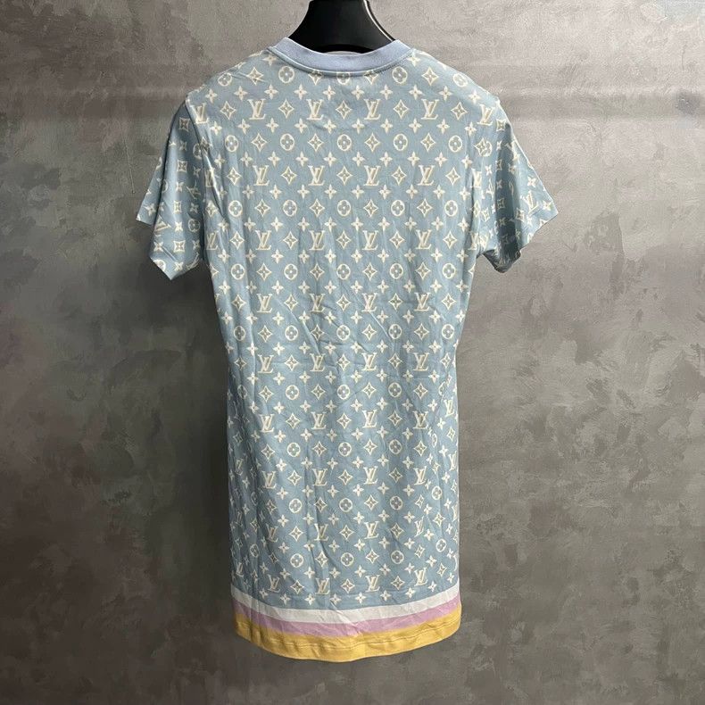 Louis Vuitton louis vuitton Blue Round Neck Full Print Mid-Waist Slim Mi Size XS / US 0-2 / IT 36-38 - 5 Thumbnail