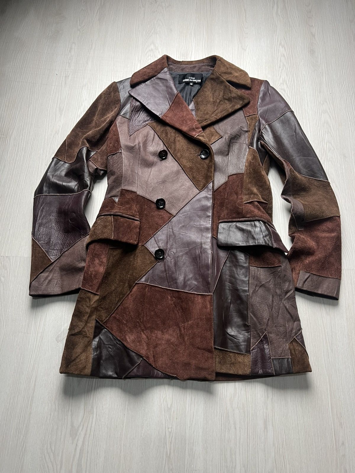 Fall 2002 Tricot Comme Des Garcons Patchwork Leather Jacket