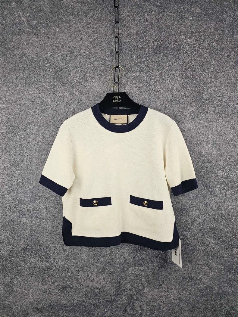 Gucci Gucci Short Sleeve Embroidered Top Size US S / EU 44-46 / 1 - 1 Thumbnail