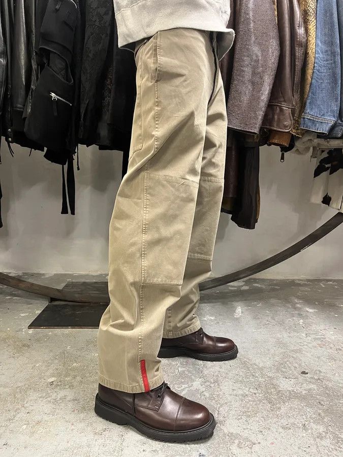 Prada × Vintage 2000s Prada Linea Rossa Beige Pants Size US 33 - 2 Thumbnail